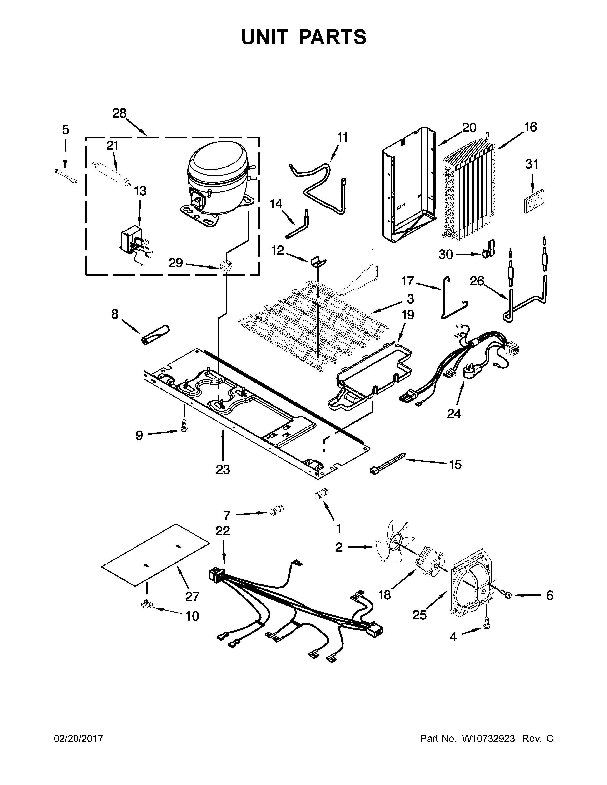 Whirlpool WRS586FLDW00 unit parts diagram