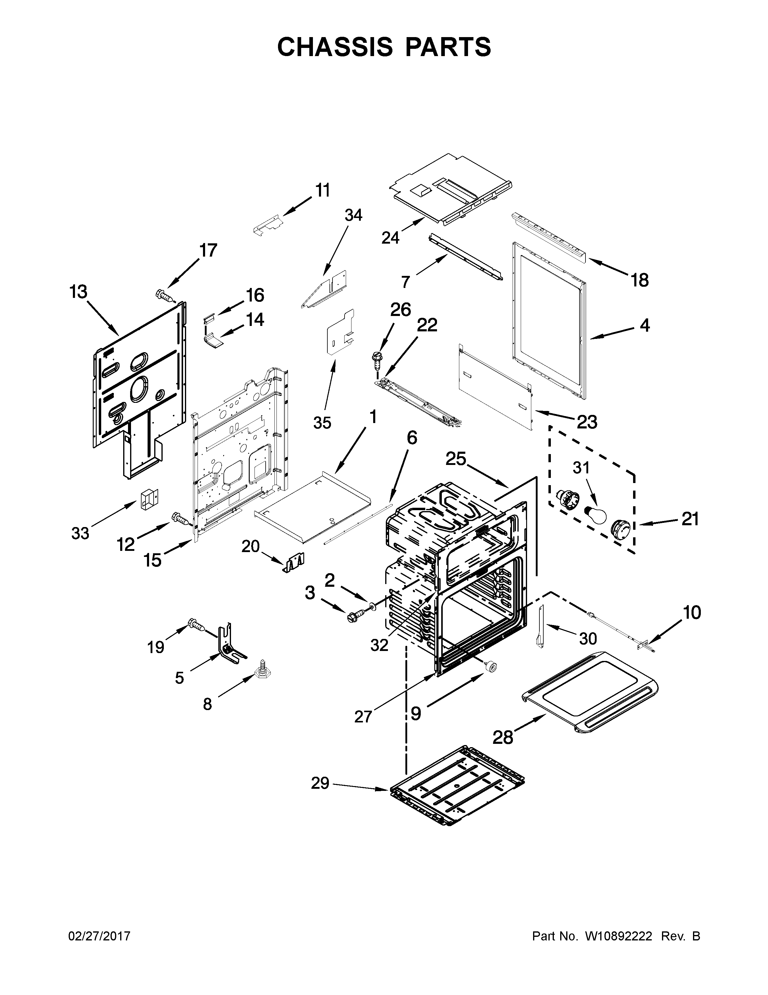 KitchenAid KFGD500EBL04 chassis parts diagram