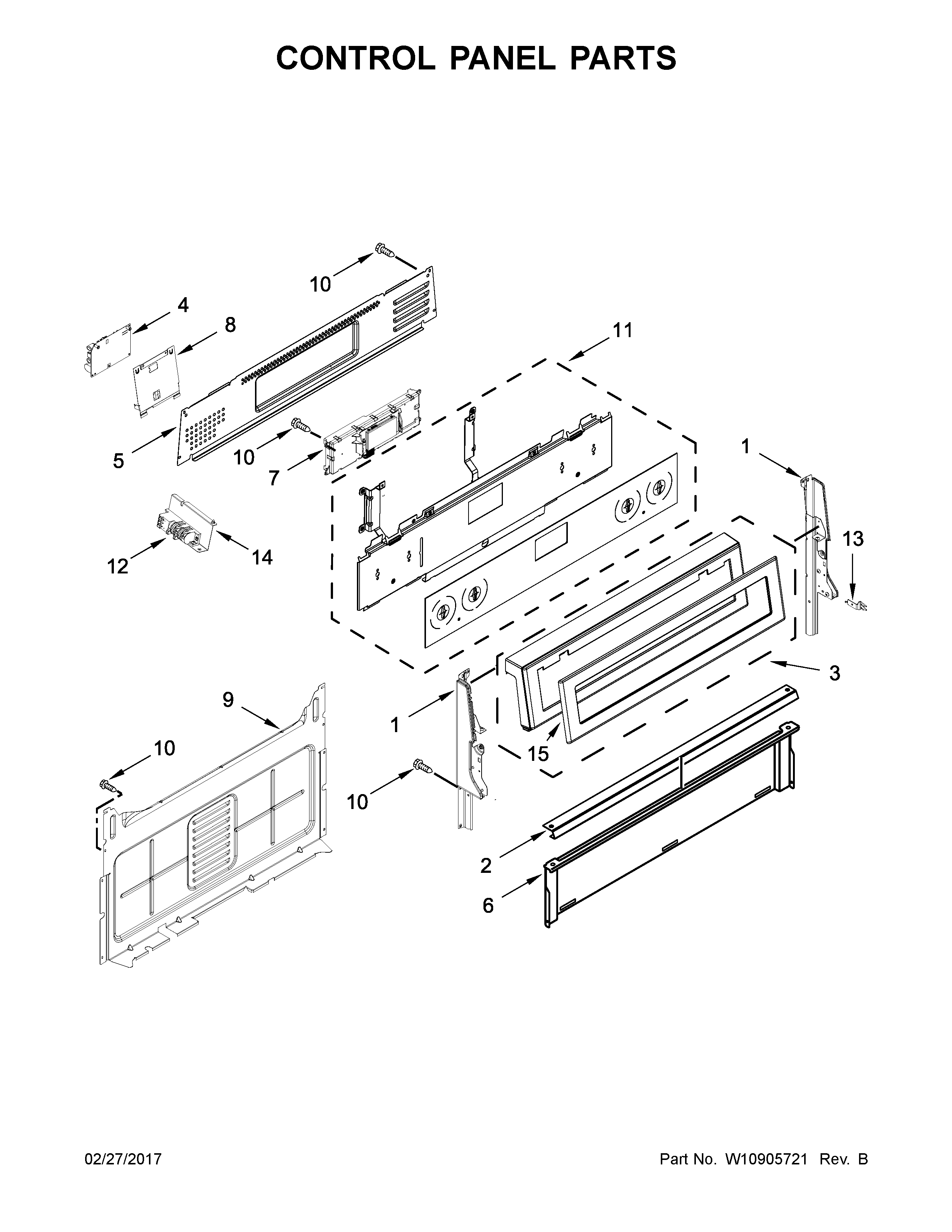 KitchenAid KFGS530ESS2 control panel parts diagram