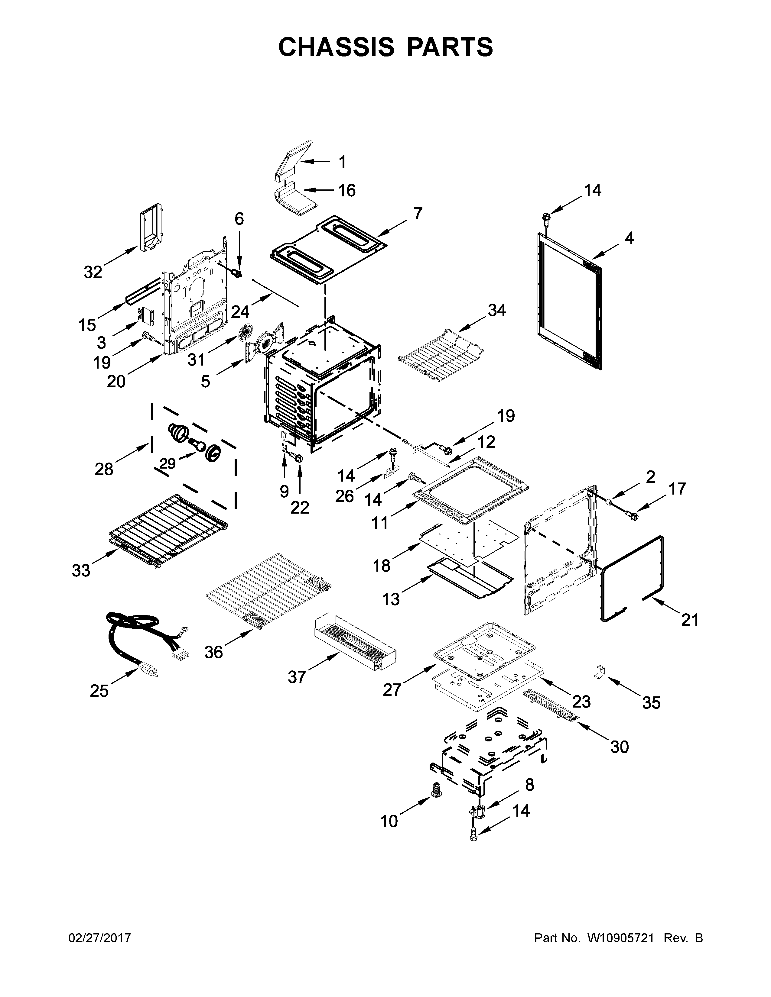 KitchenAid KFGS530ESS2 chassis parts diagram