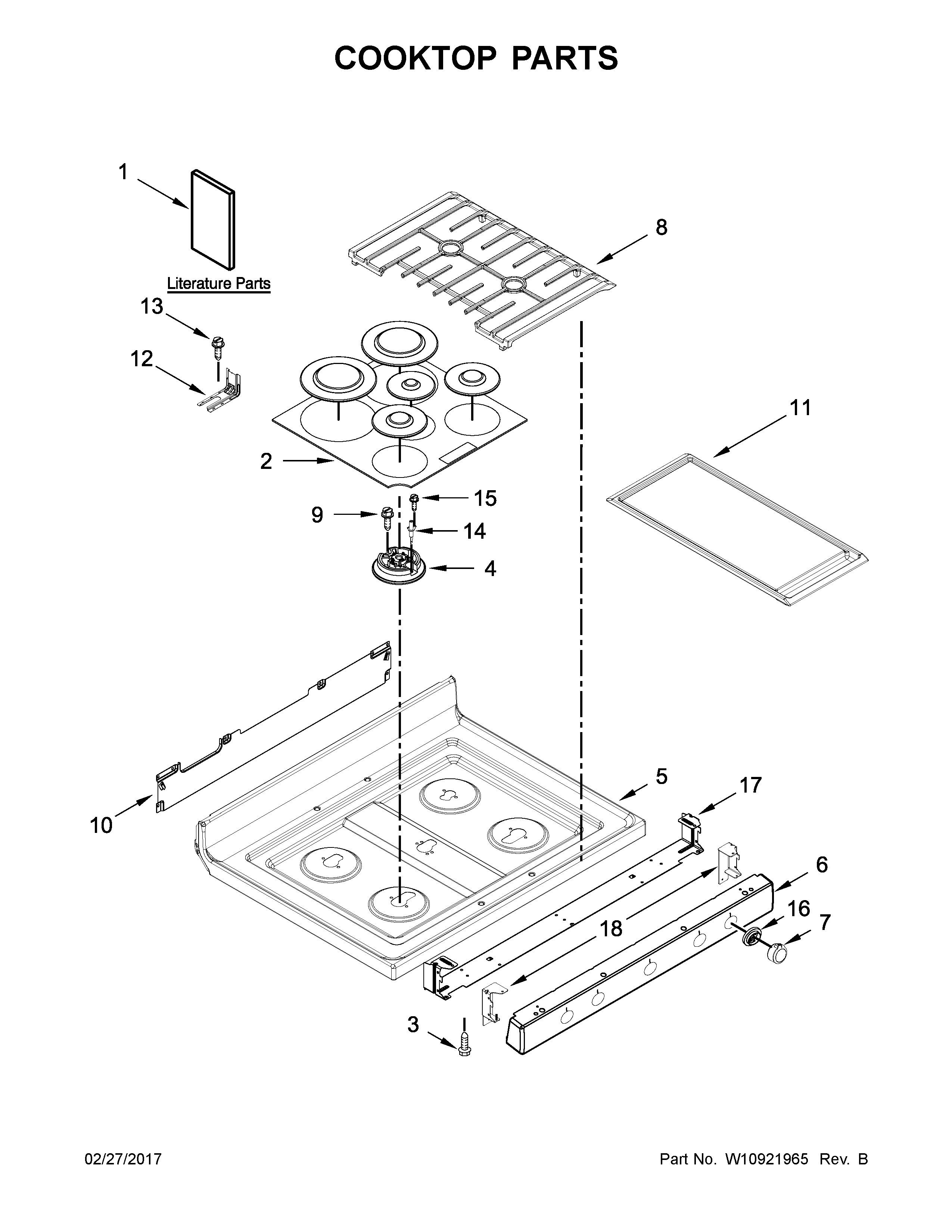 KitchenAid KFGG500EWH2 cooktop parts diagram