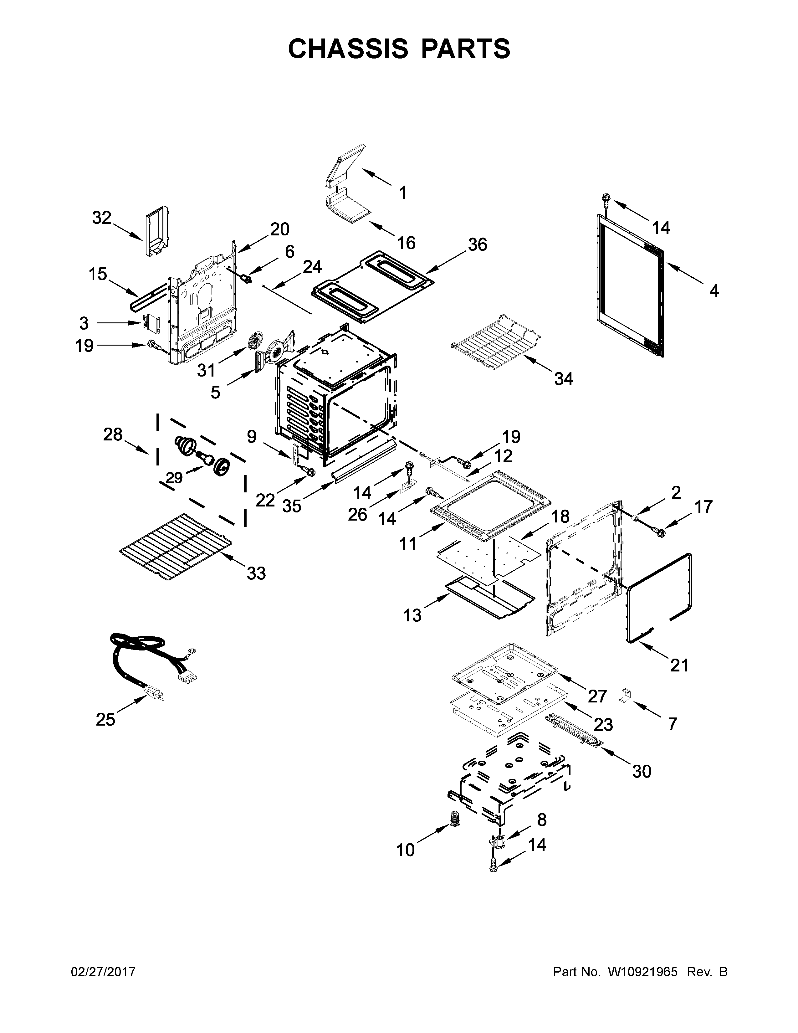 KitchenAid KFGG500EWH2 chassis parts diagram