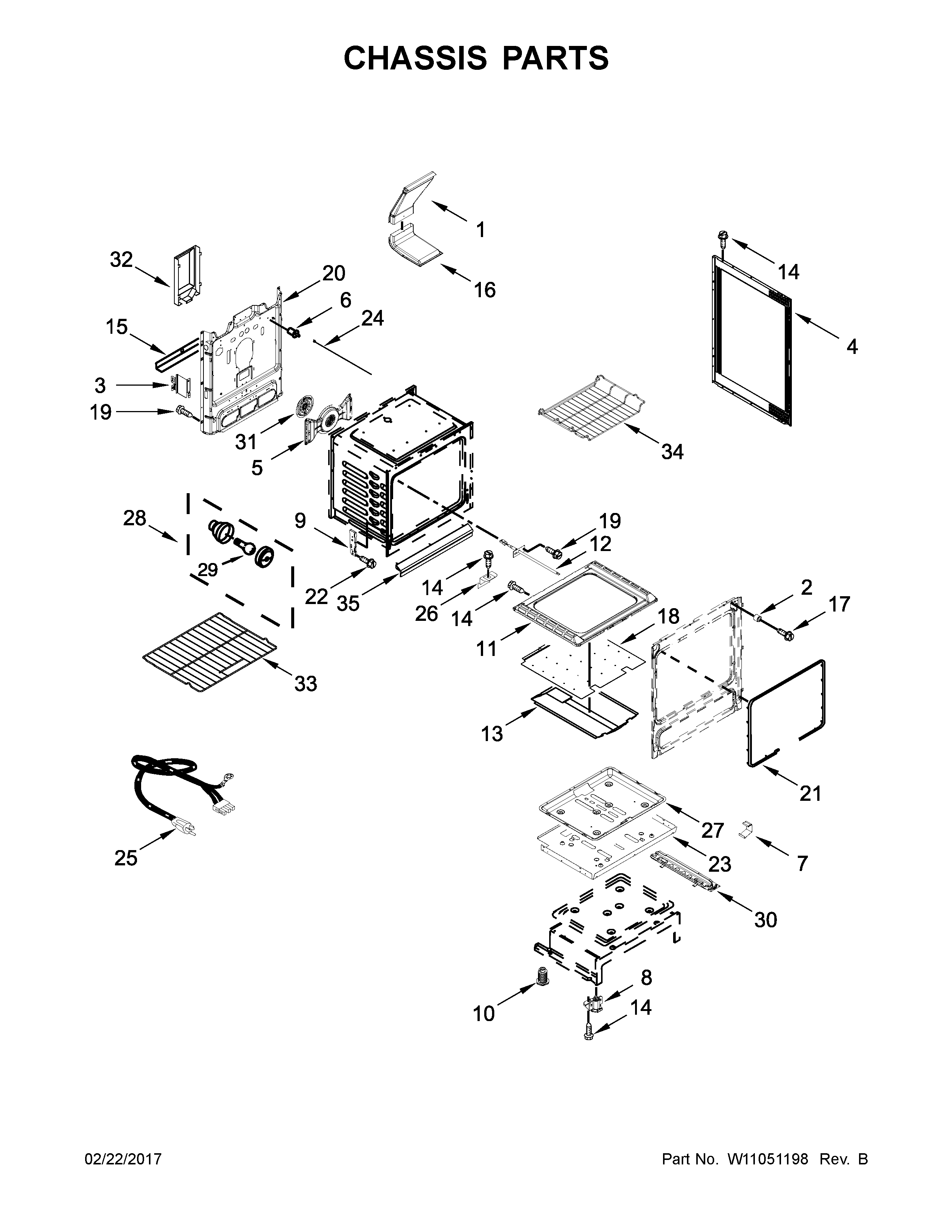 KitchenAid KFGG500EBS2 chassis parts diagram