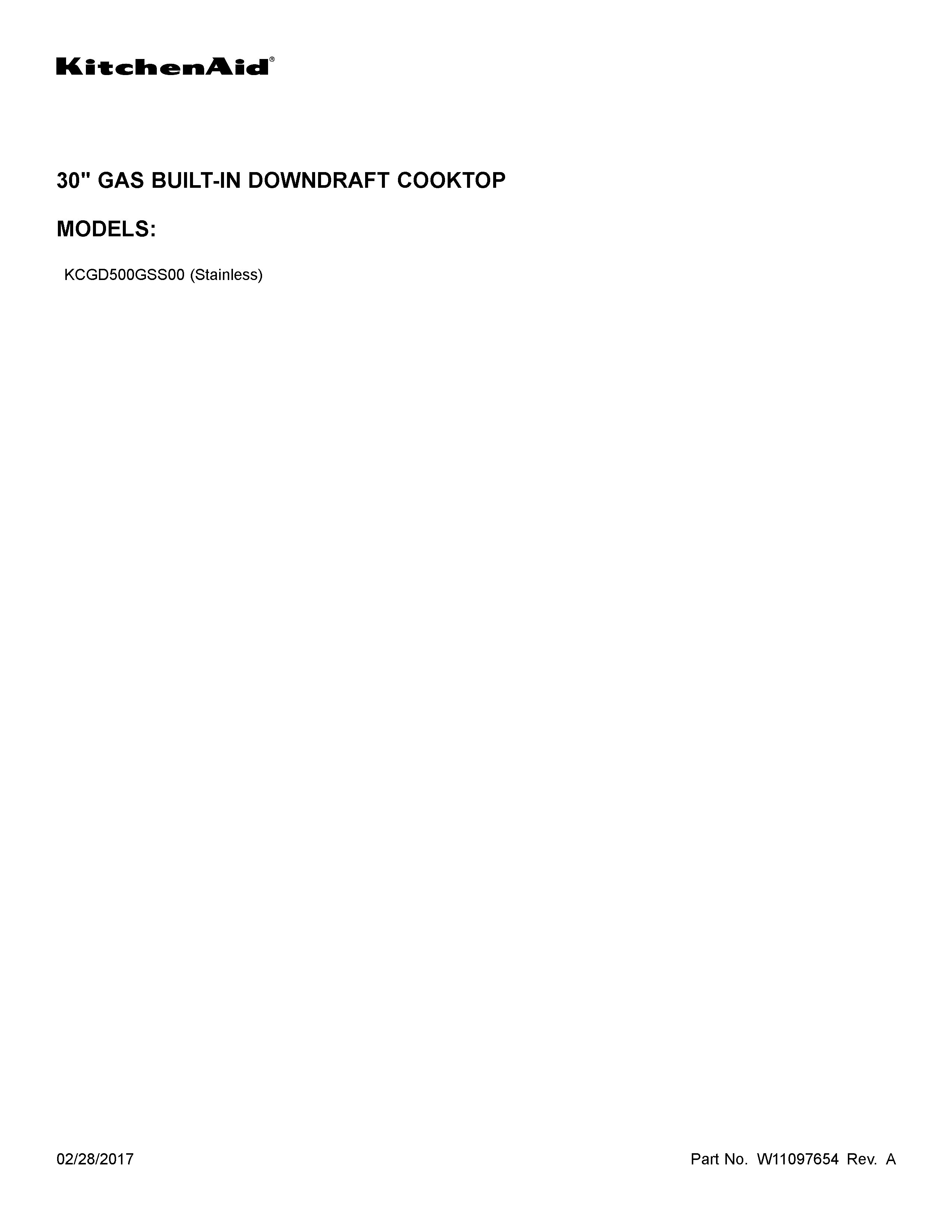 KitchenAid KCGD500GSS00 cover sheet diagram