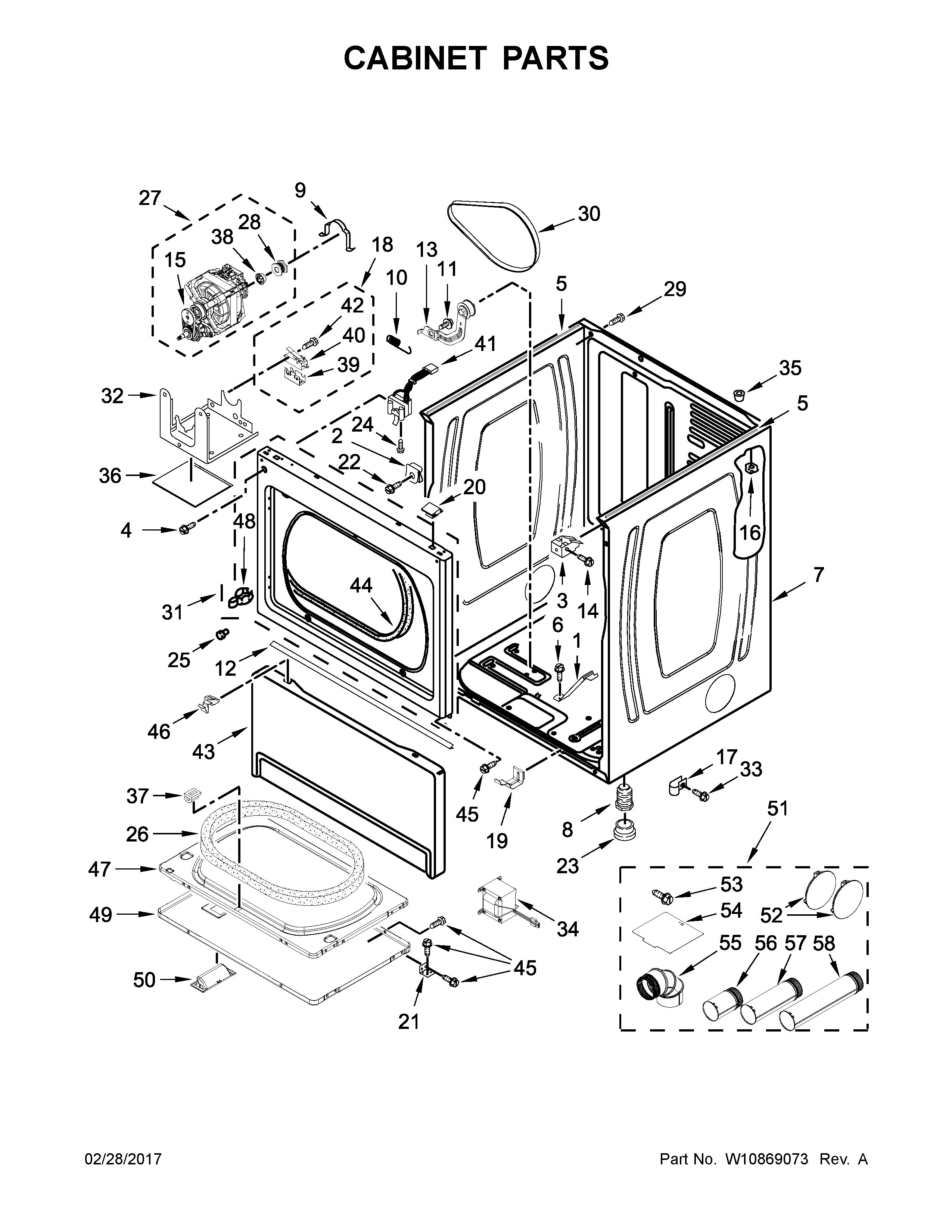 Maytag MDG20CSAGW0 cabinet parts diagram