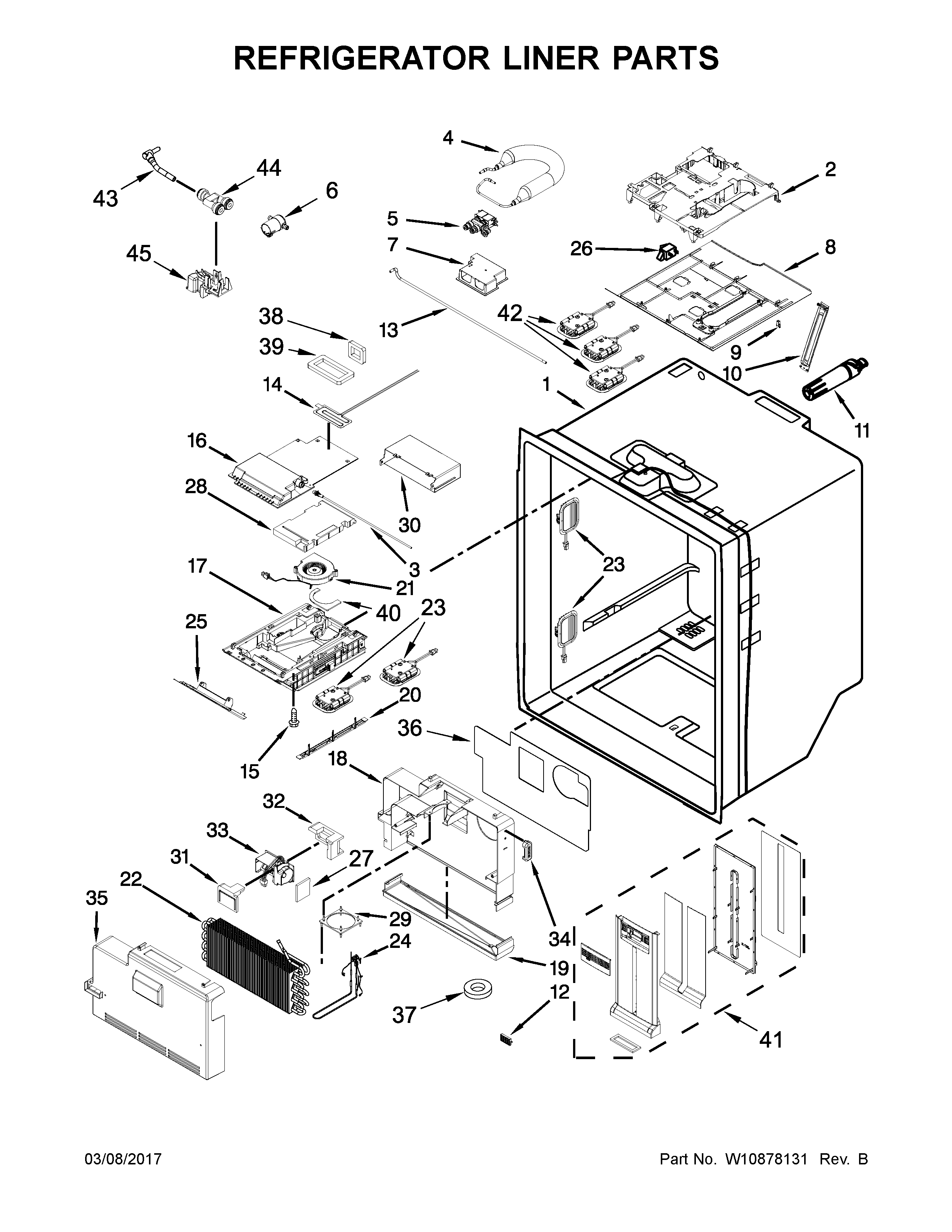 Maytag MFX2676FRZ00 refrigerator liner parts diagram