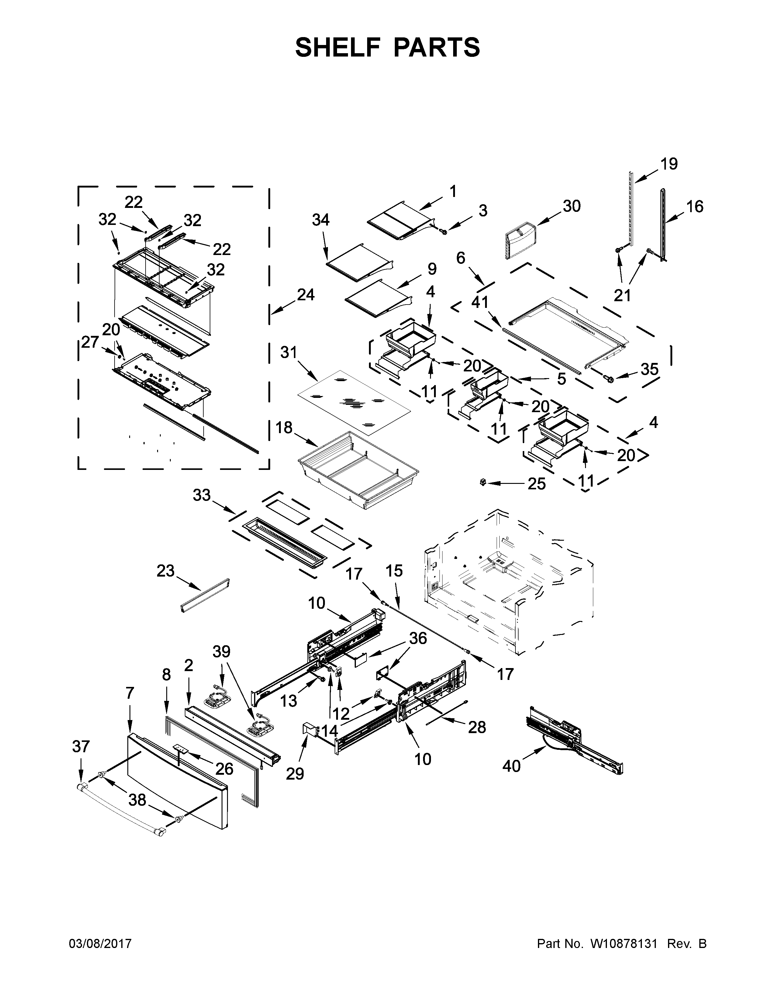 Maytag MFX2676FRZ00 shelf parts diagram
