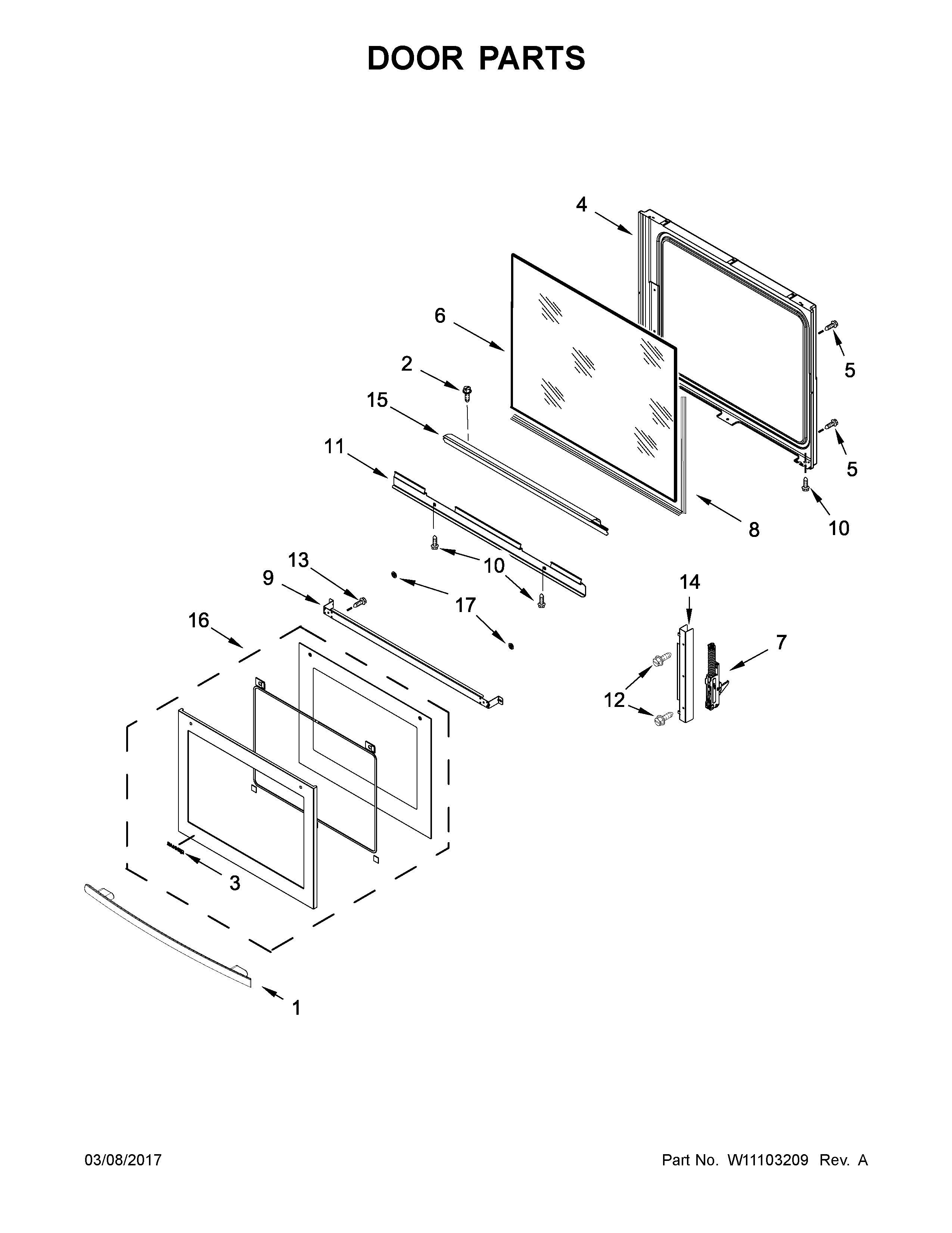 Jenn-Air JES1750FS0 door parts diagram