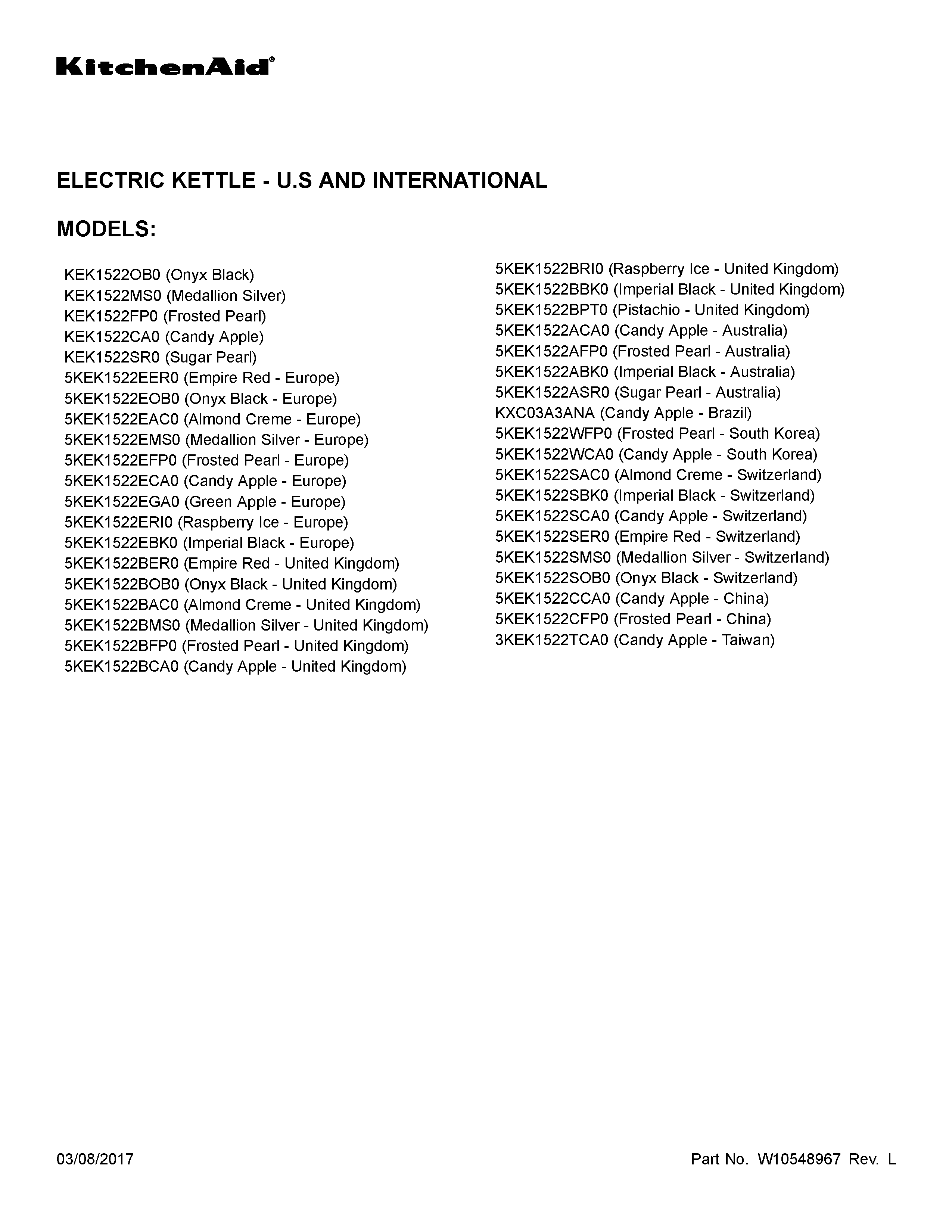 KitchenAid 5KEK1522SCA0 cover sheet diagram
