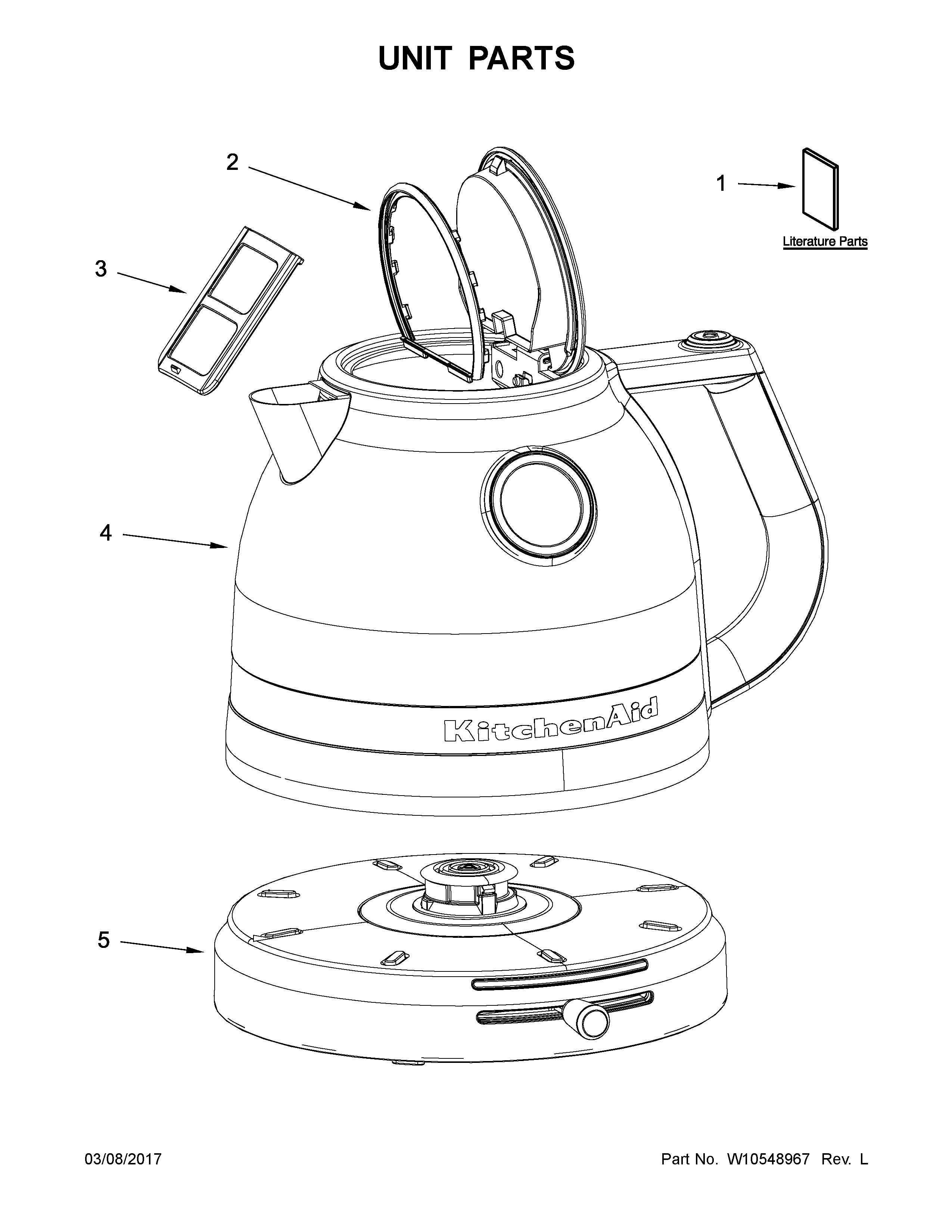 KitchenAid 5KEK1522SCA0 unit parts diagram