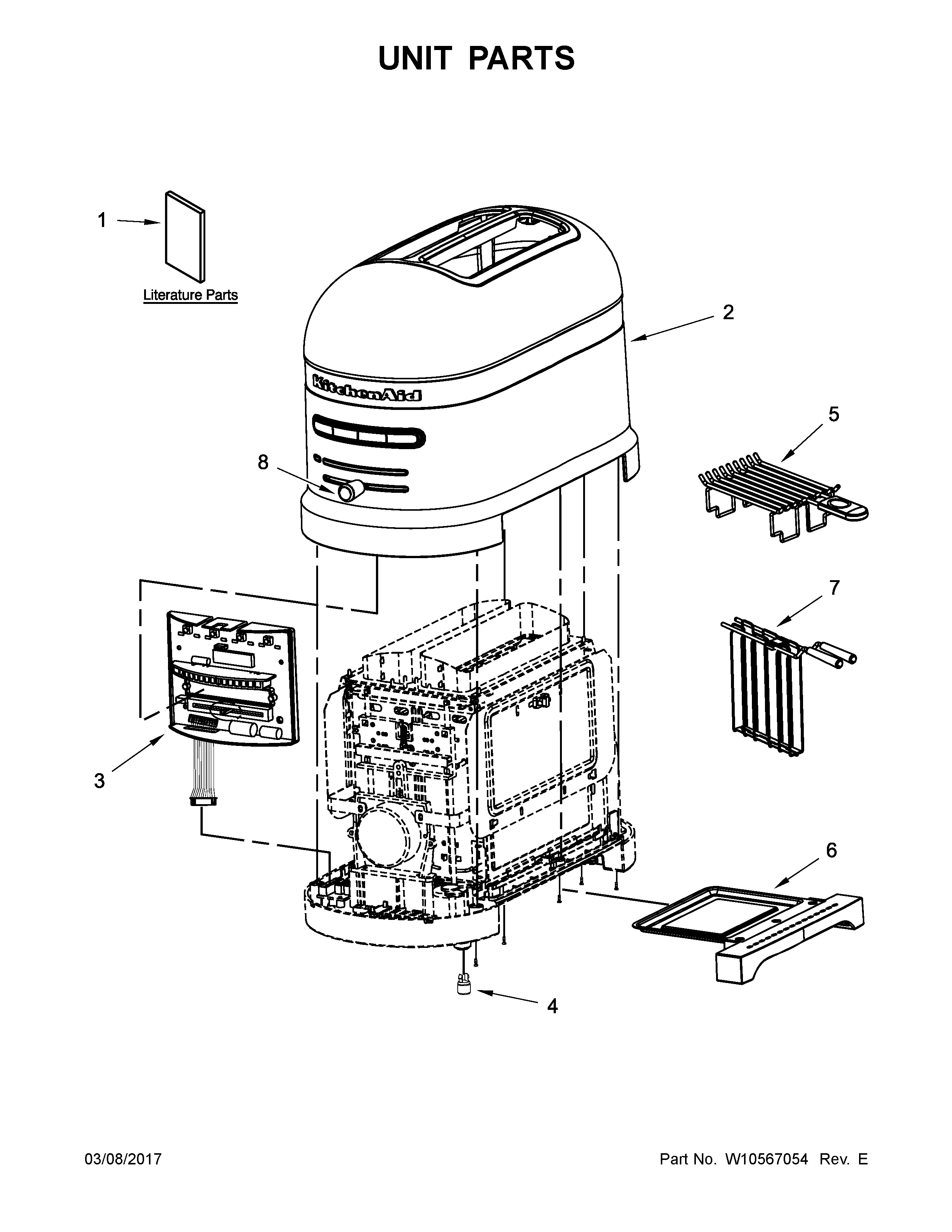 KitchenAid 5KMT2204SRI0 unit parts diagram