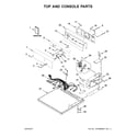 Whirlpool XCEM2765FQ0 top and console parts diagram
