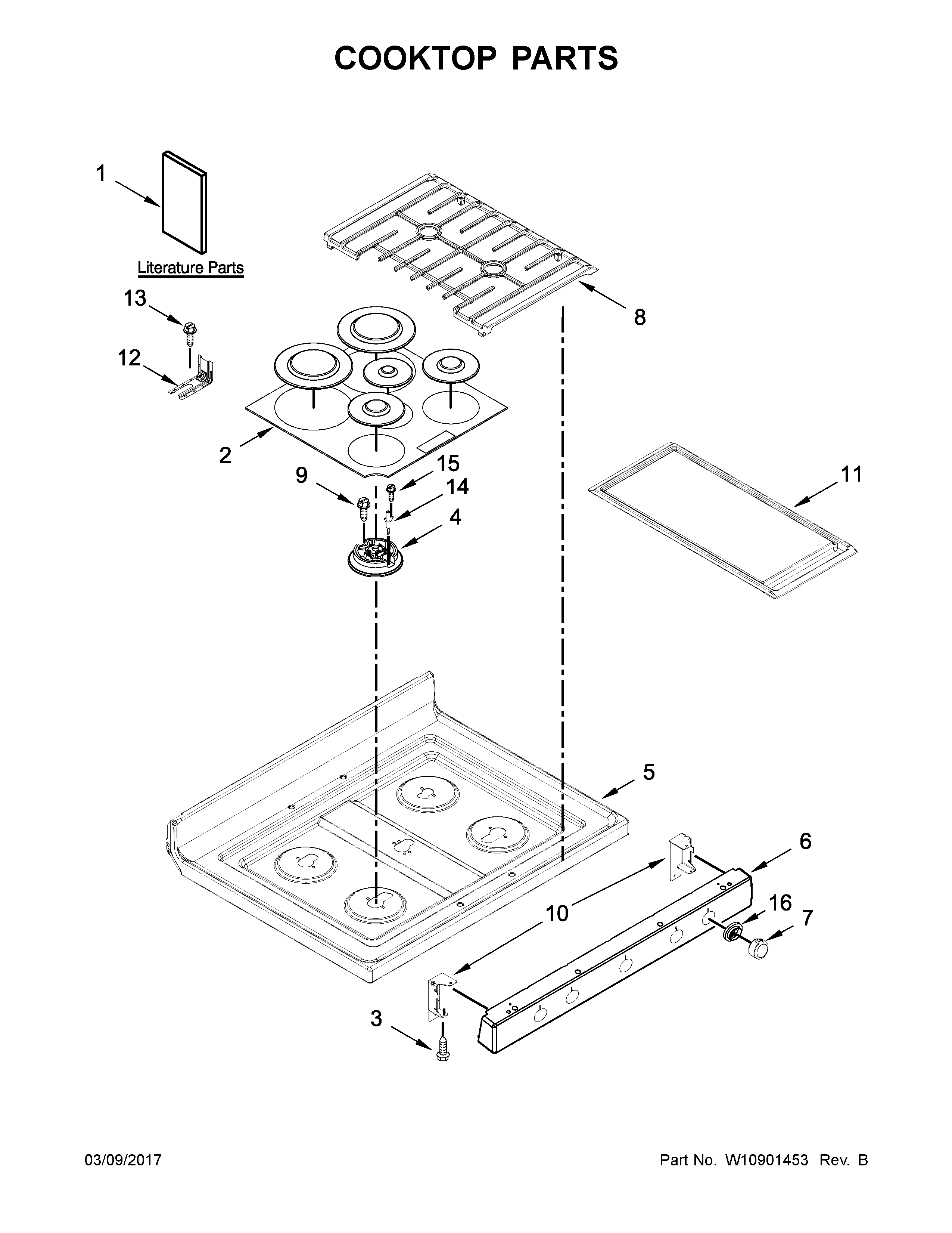 KitchenAid KFGS530ESS1 cooktop parts diagram