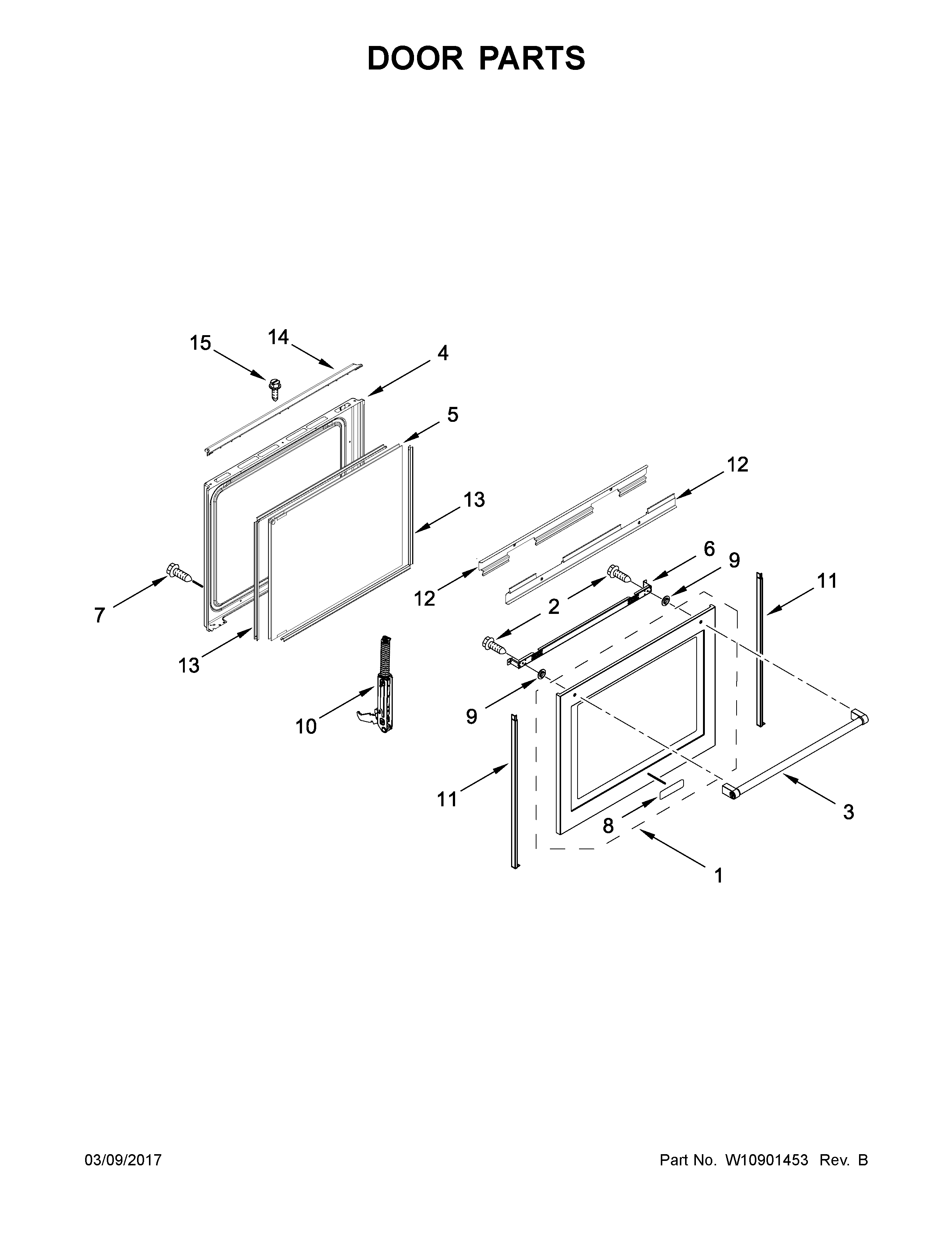 KitchenAid KFGS530ESS1 door parts diagram