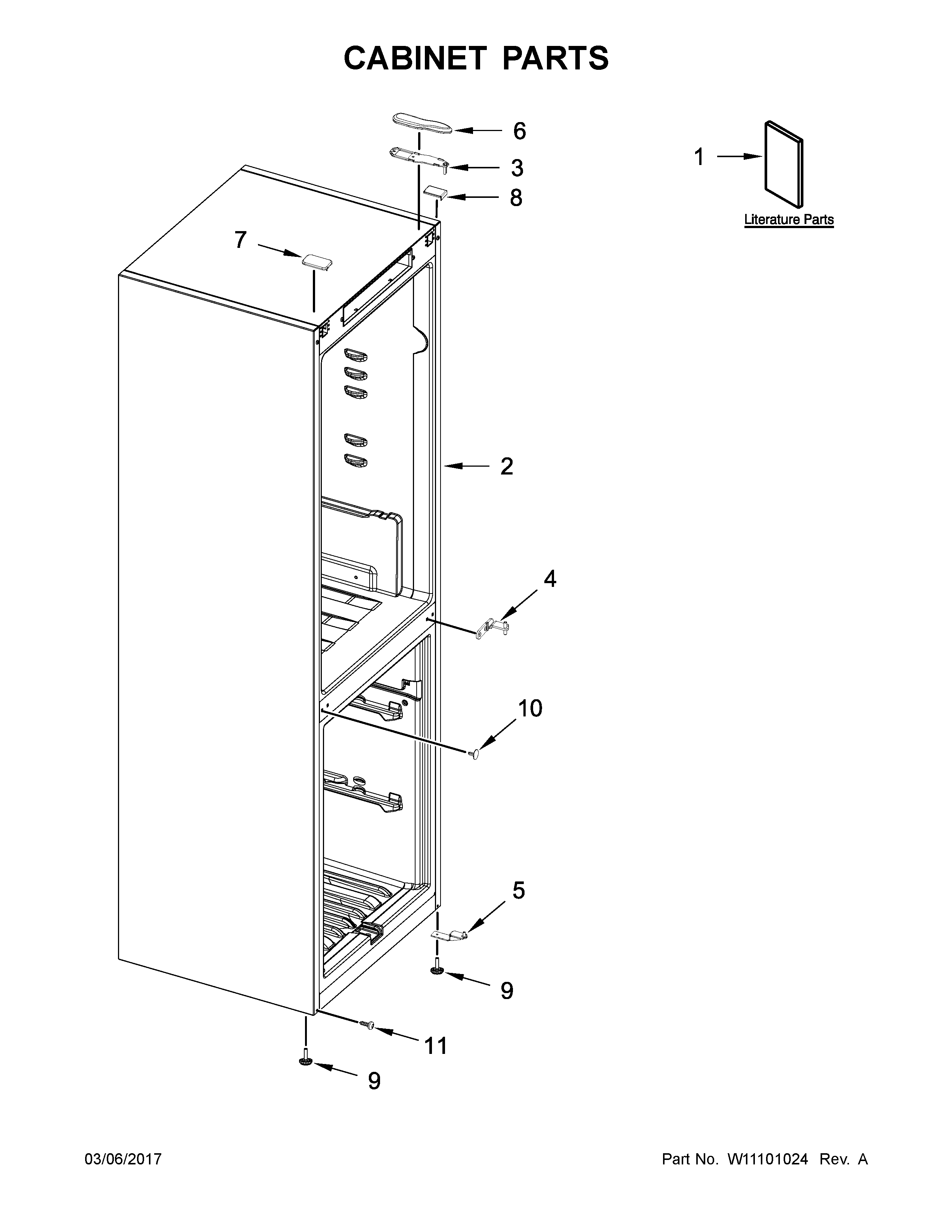 Whirlpool URB551WNGZ0 cabinet parts diagram