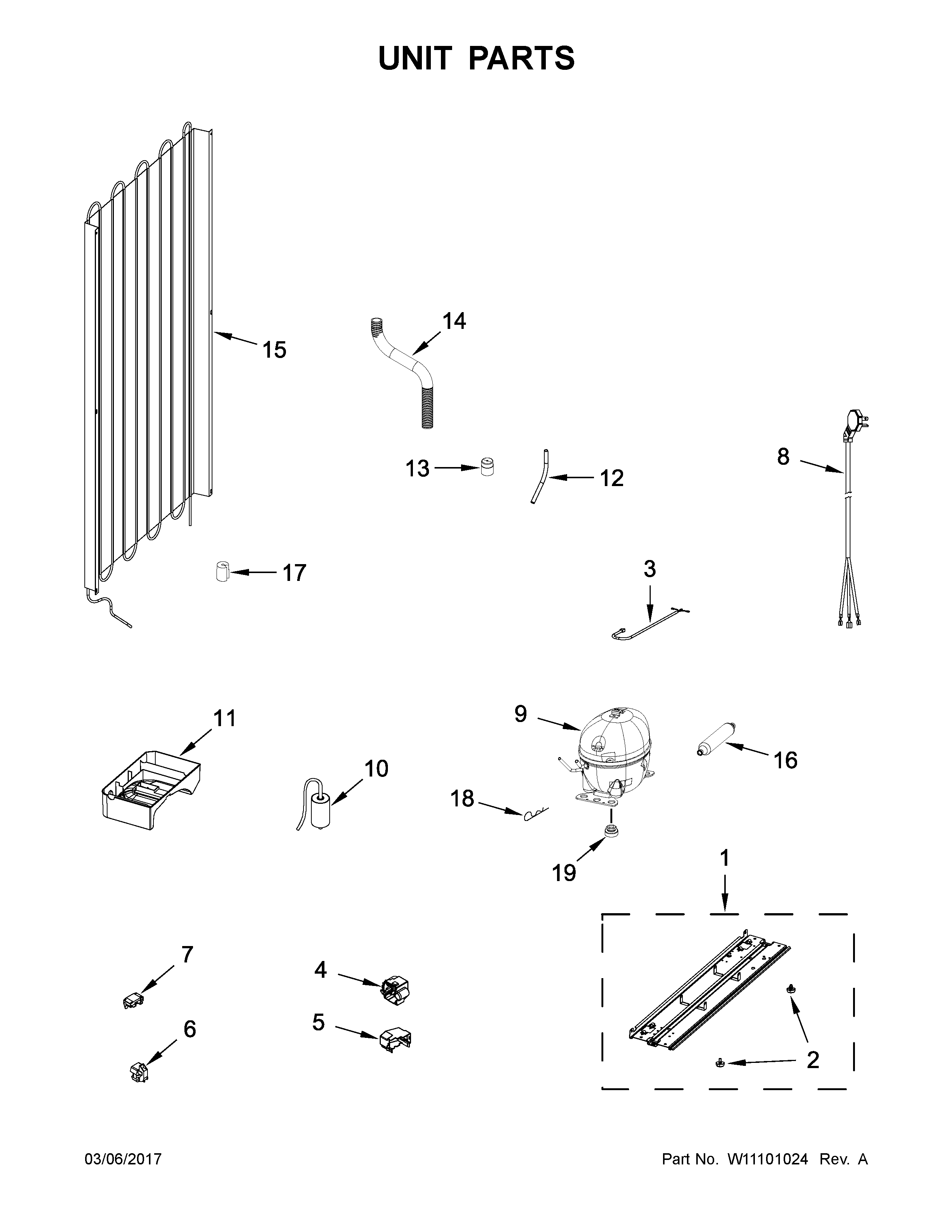 Whirlpool URB551WNGZ0 unit parts diagram