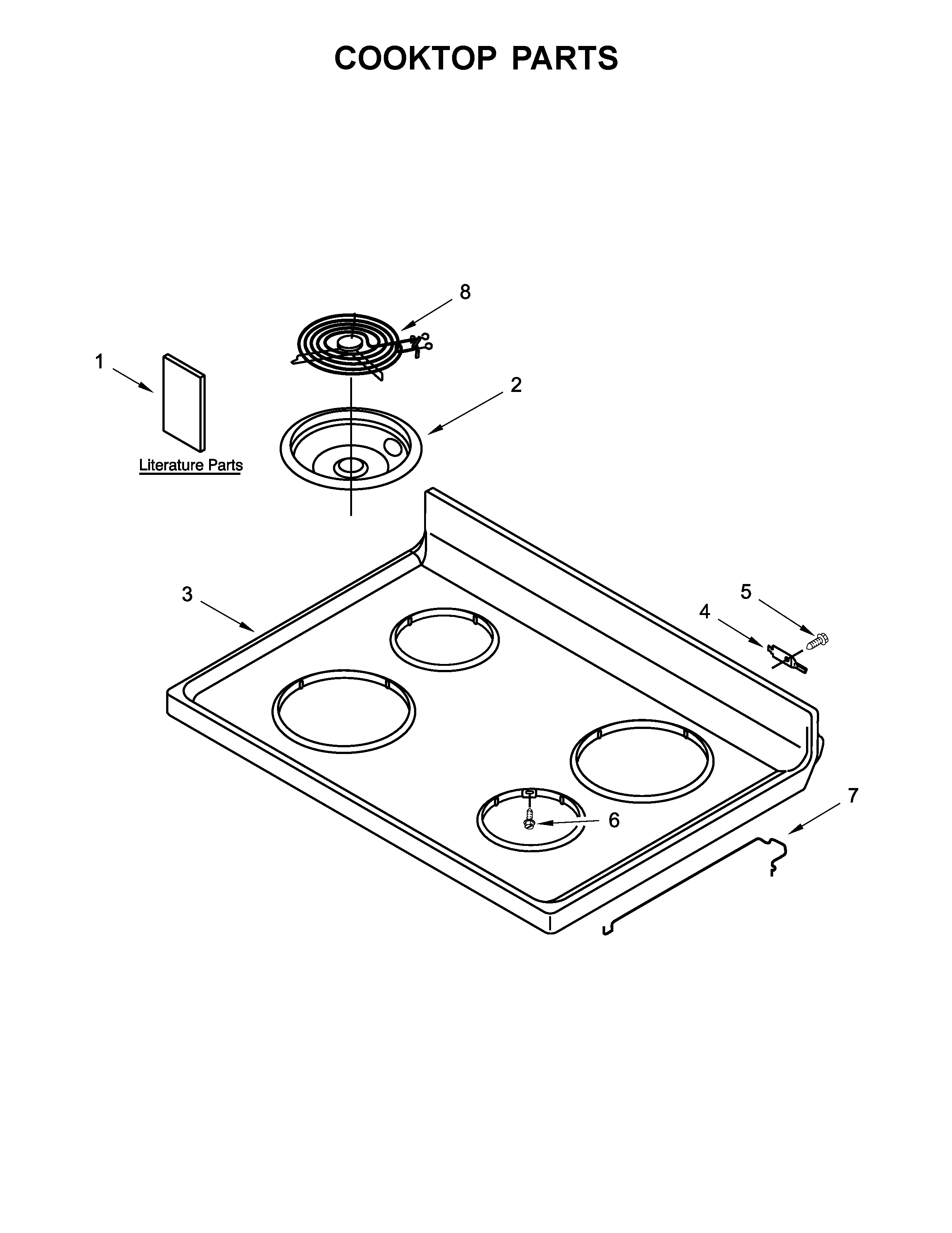 Amana ACR2303MFW0 cooktop parts diagram