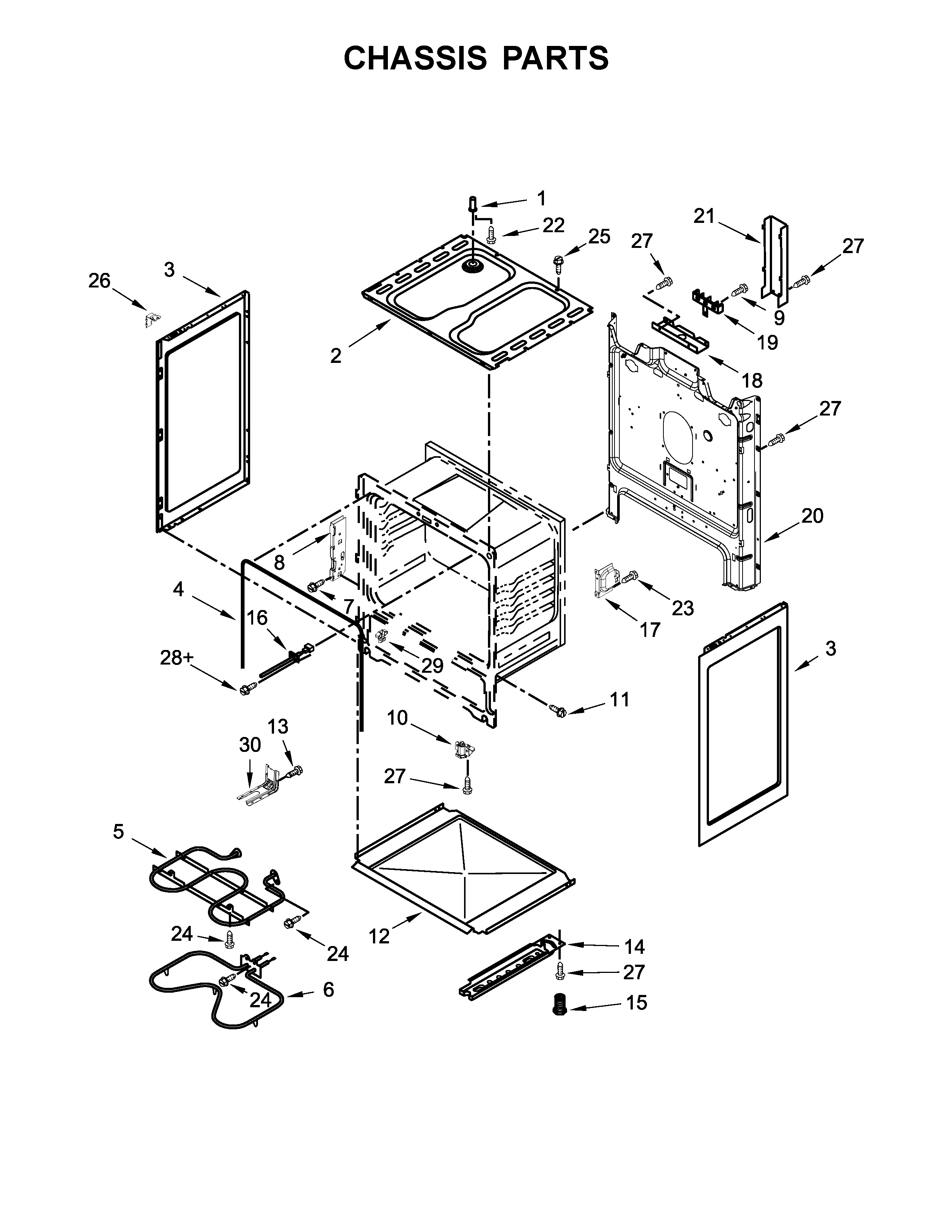 Amana ACR2303MFW0 chassis parts diagram