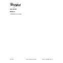 Whirlpool WGD8500DR0 cover sheet diagram