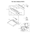 Whirlpool WGD8500DR0 top and console parts diagram