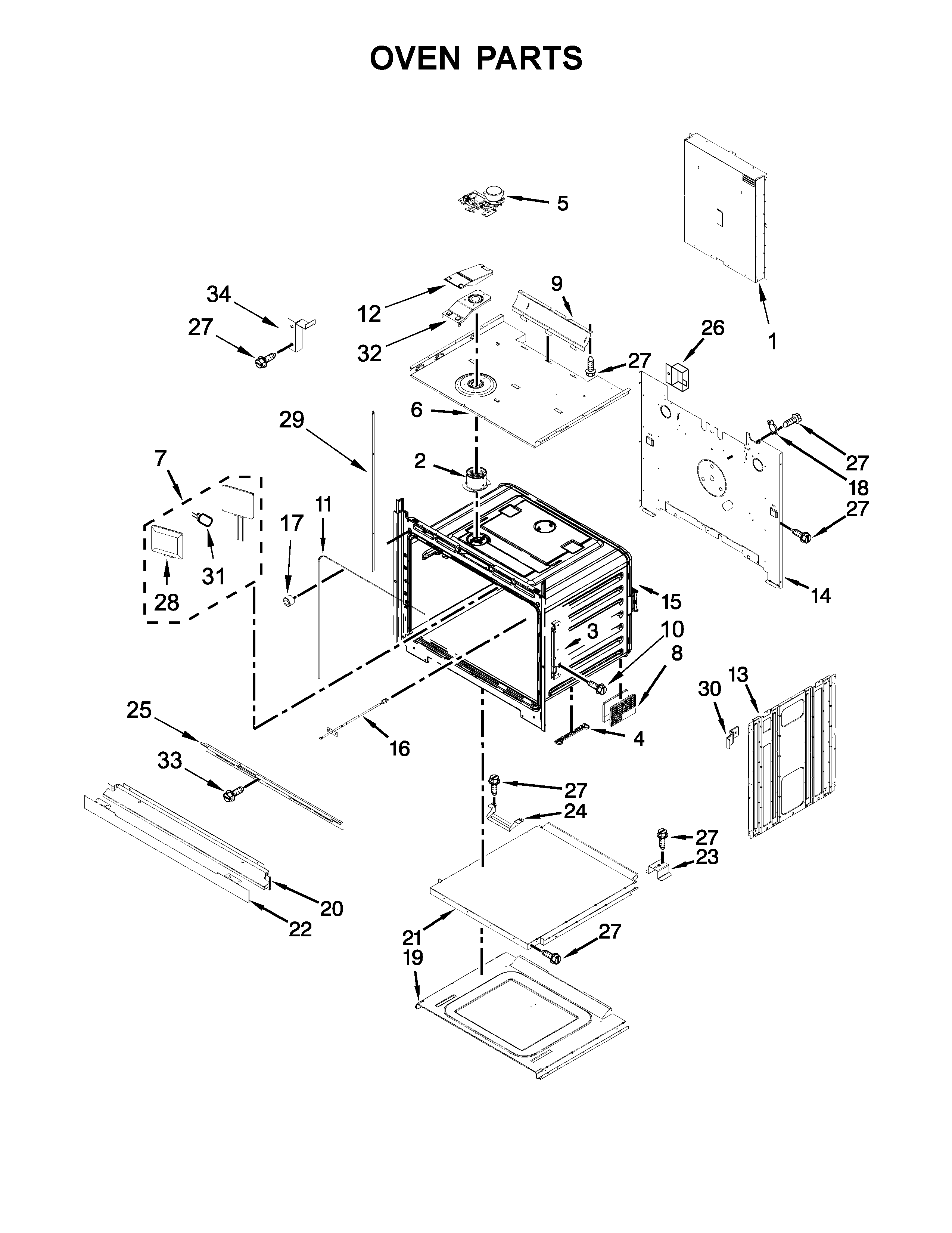 KitchenAid KOSE507EBS02 oven parts diagram
