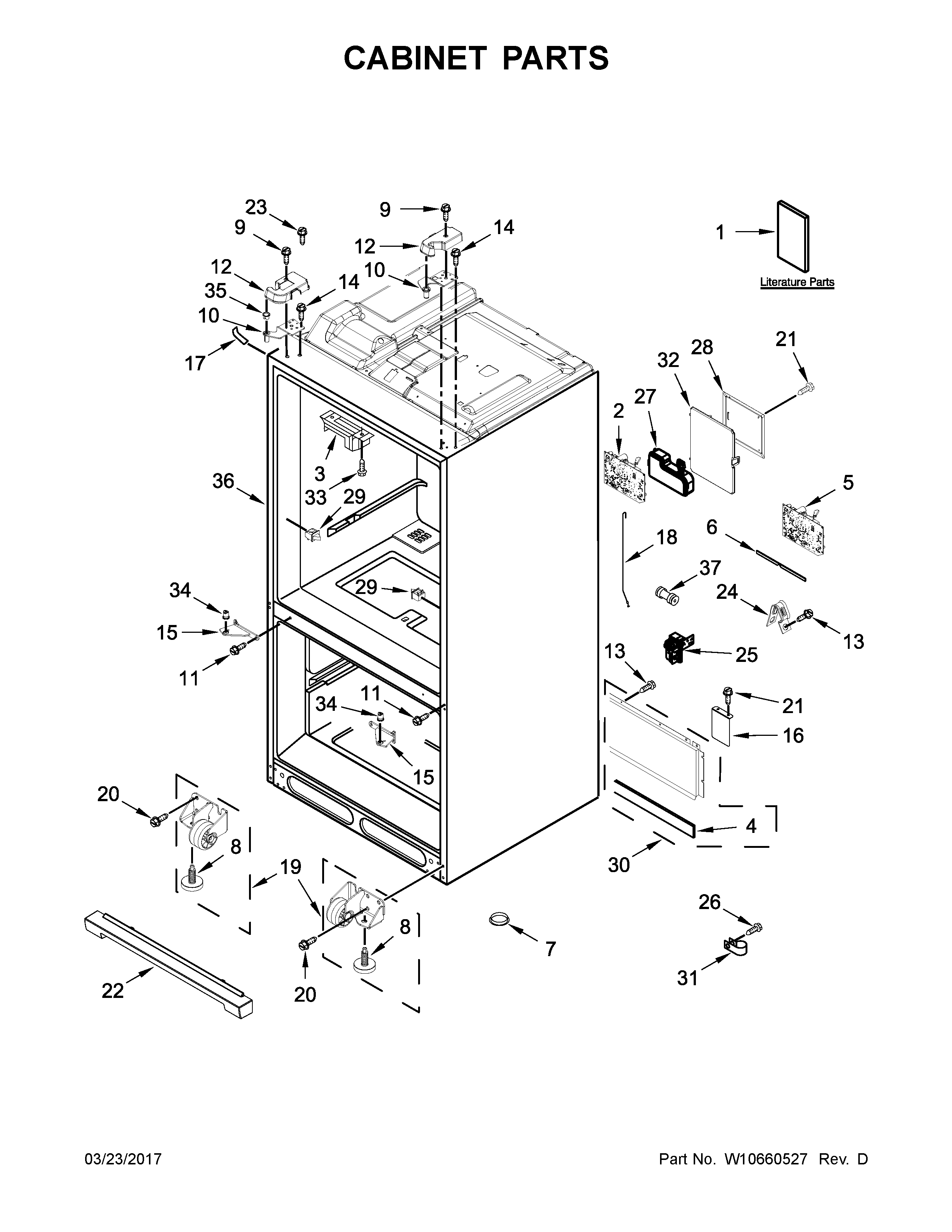 KitchenAid KFIS29BBMS03 cabinet parts diagram
