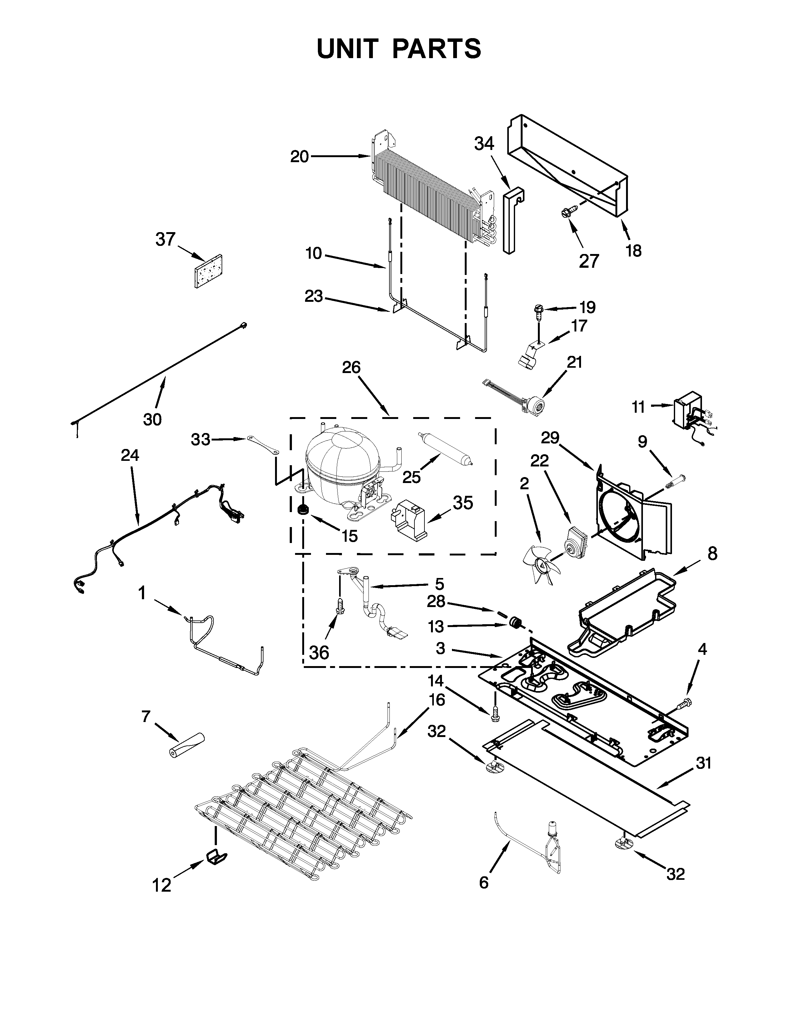 KitchenAid KFIS29BBMS03 unit parts diagram