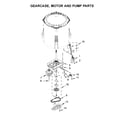 Whirlpool WTW4616FW0 gearcase, motor and pump parts diagram