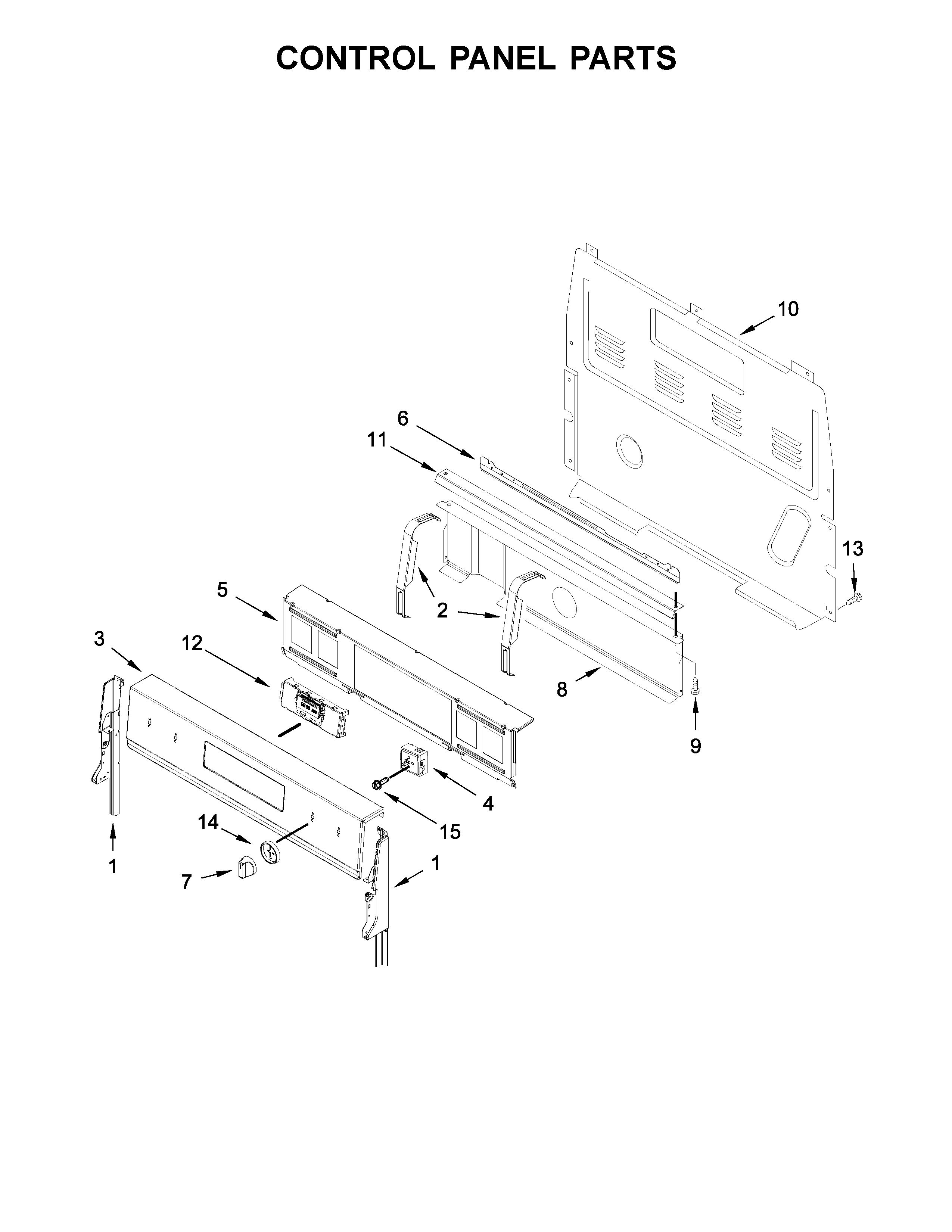 Whirlpool WFE775H0HW0 control panel parts diagram