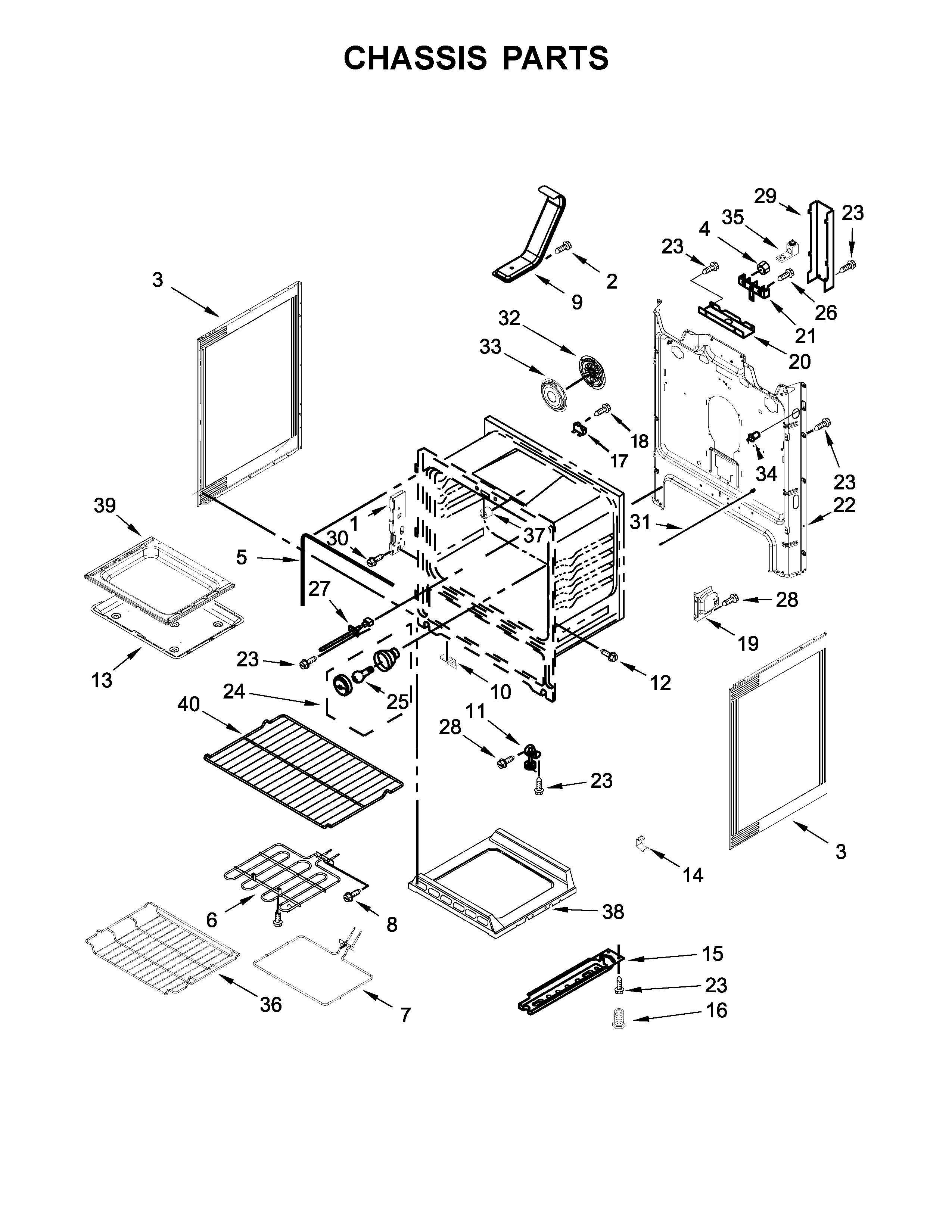 Whirlpool WFE775H0HV0 chassis parts diagram