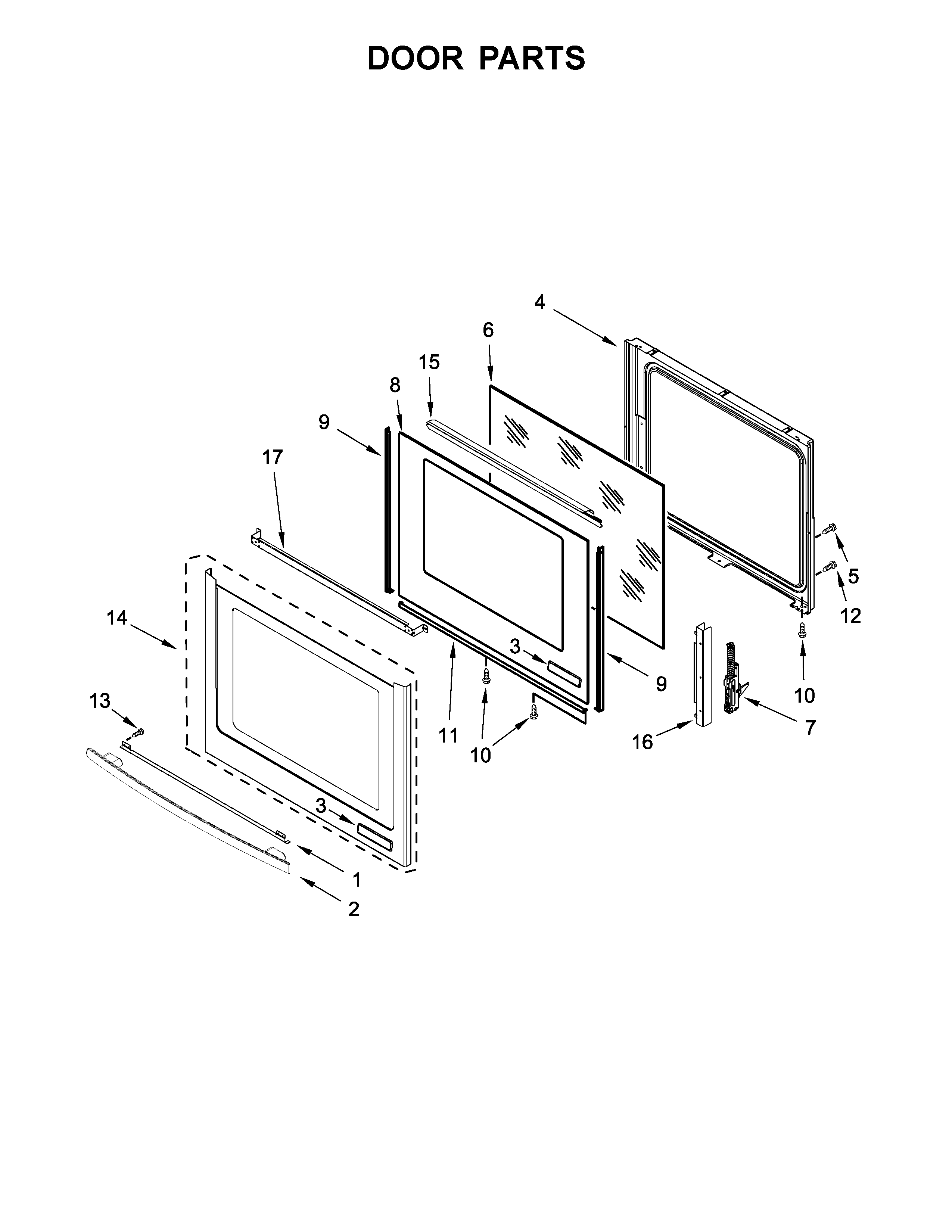 Jenn-Air JES1450DS0 door parts diagram