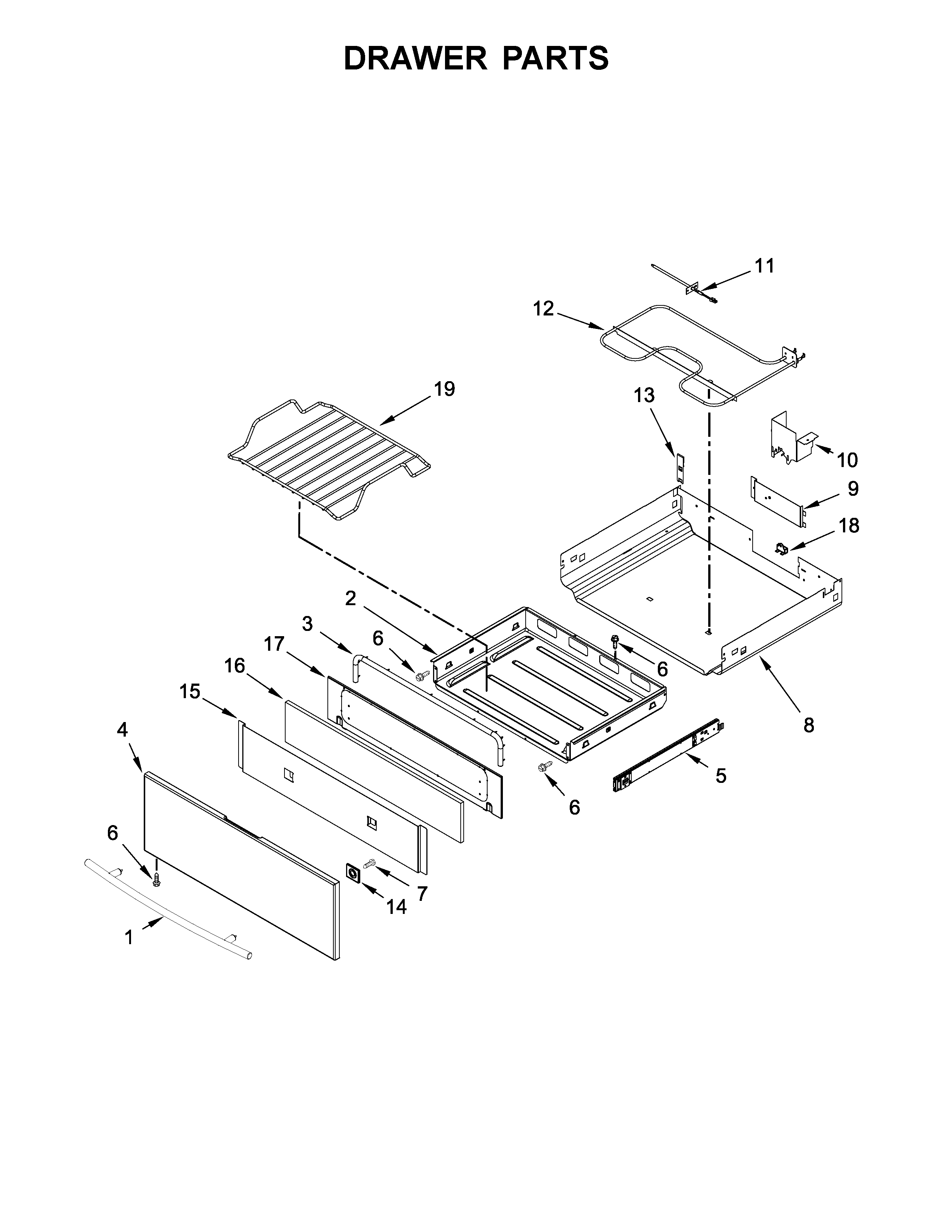Jenn-Air JES1450DS0 drawer parts diagram