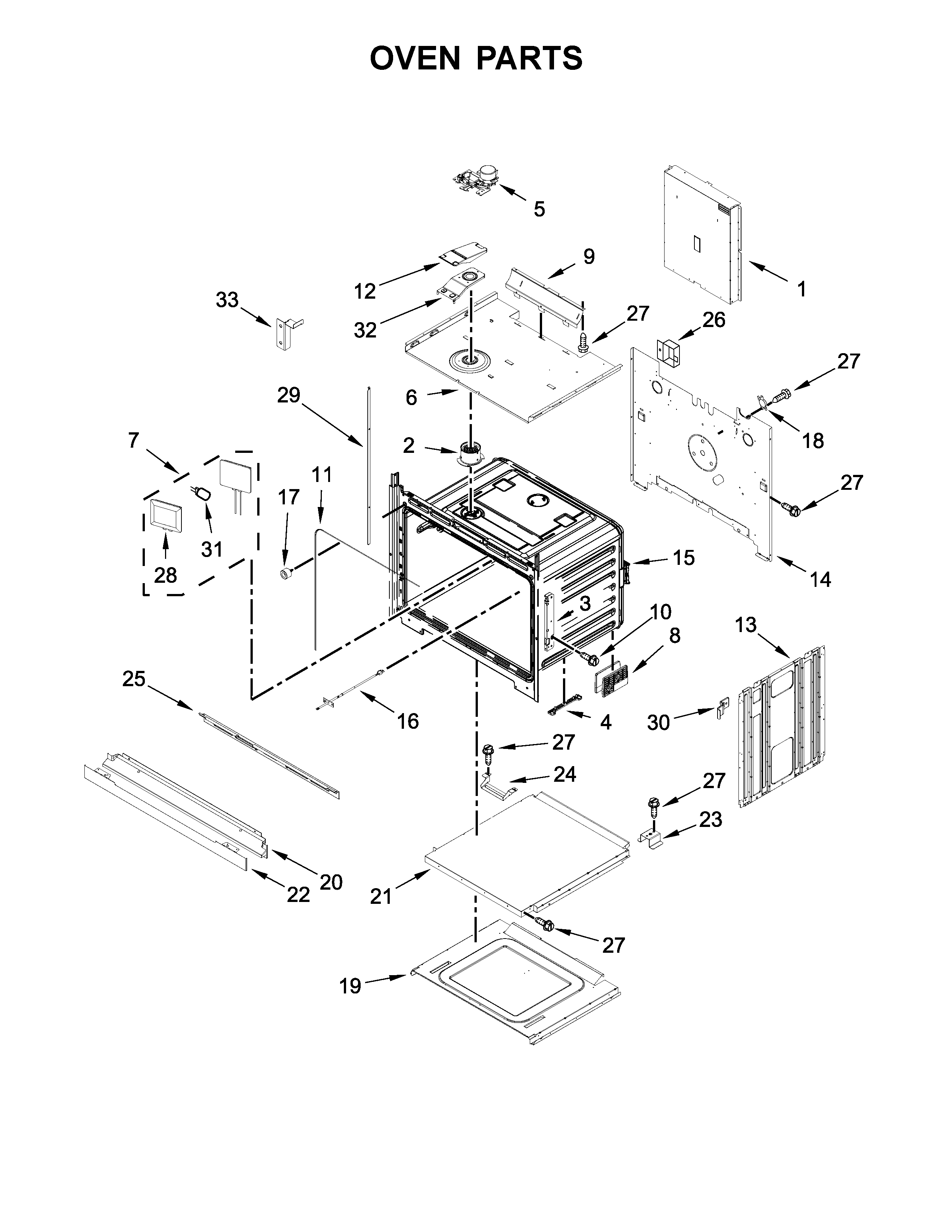 Jenn-Air JJW2430DS02 oven parts diagram