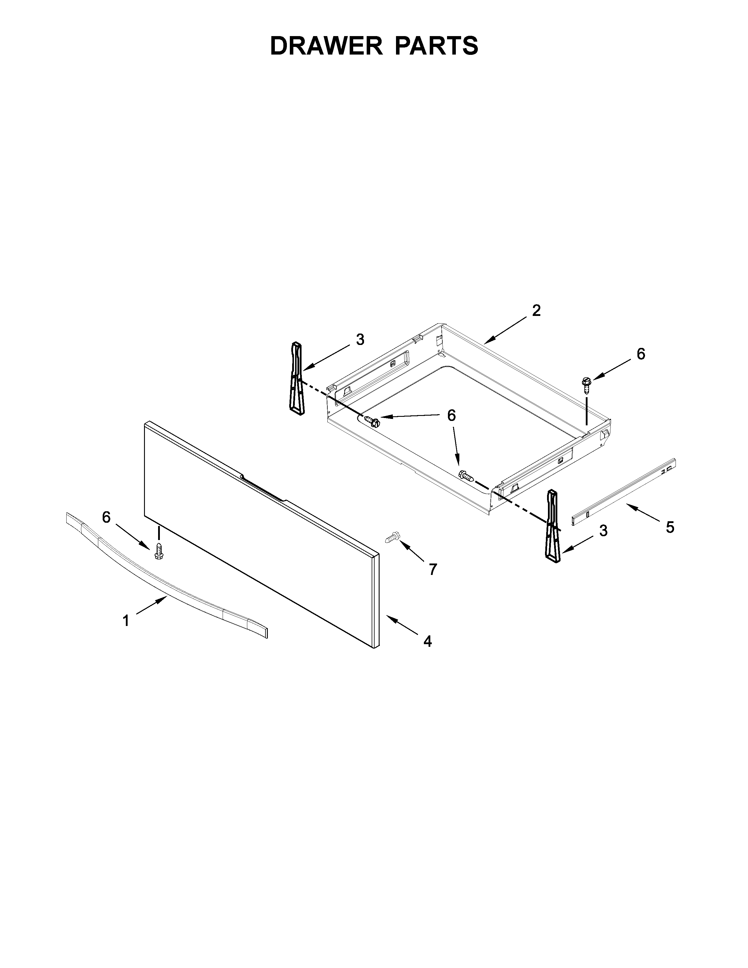 Whirlpool YWEE730H0DW0 drawer parts diagram