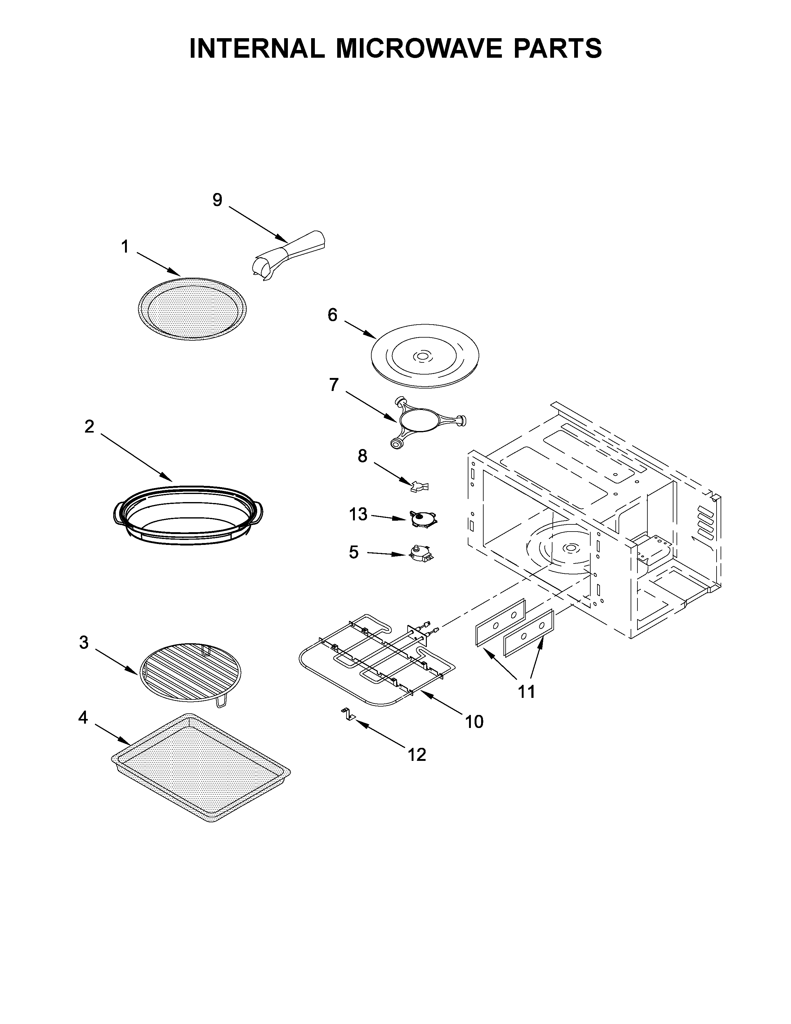 KitchenAid KMBP107ESS00 internal microwave parts diagram