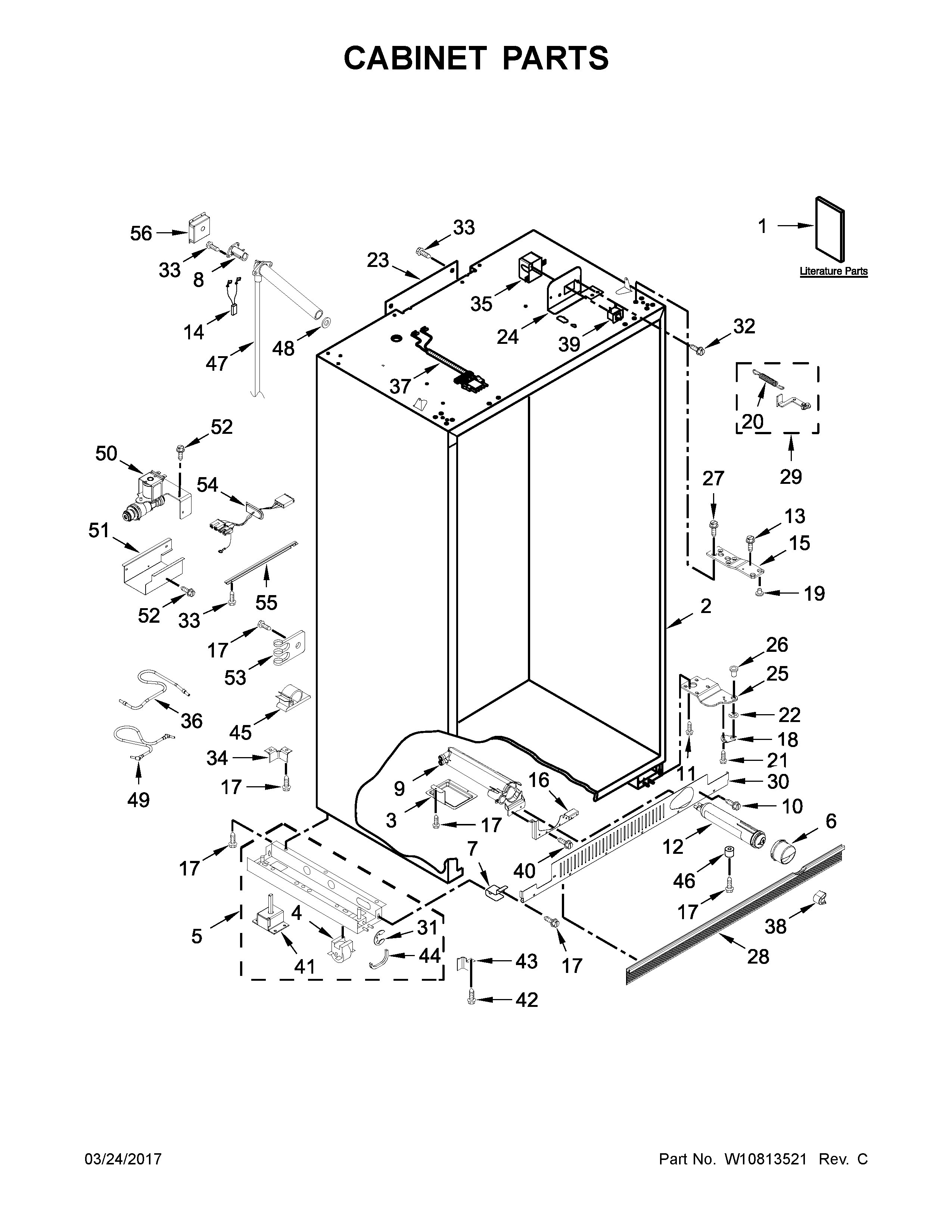 KitchenAid KBSN608EBS00 cabinet parts diagram