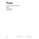Whirlpool WEG515S0FW0 cover sheet diagram
