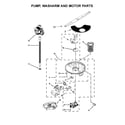 Whirlpool WDT970SAHW0 pump, washarm and motor parts diagram
