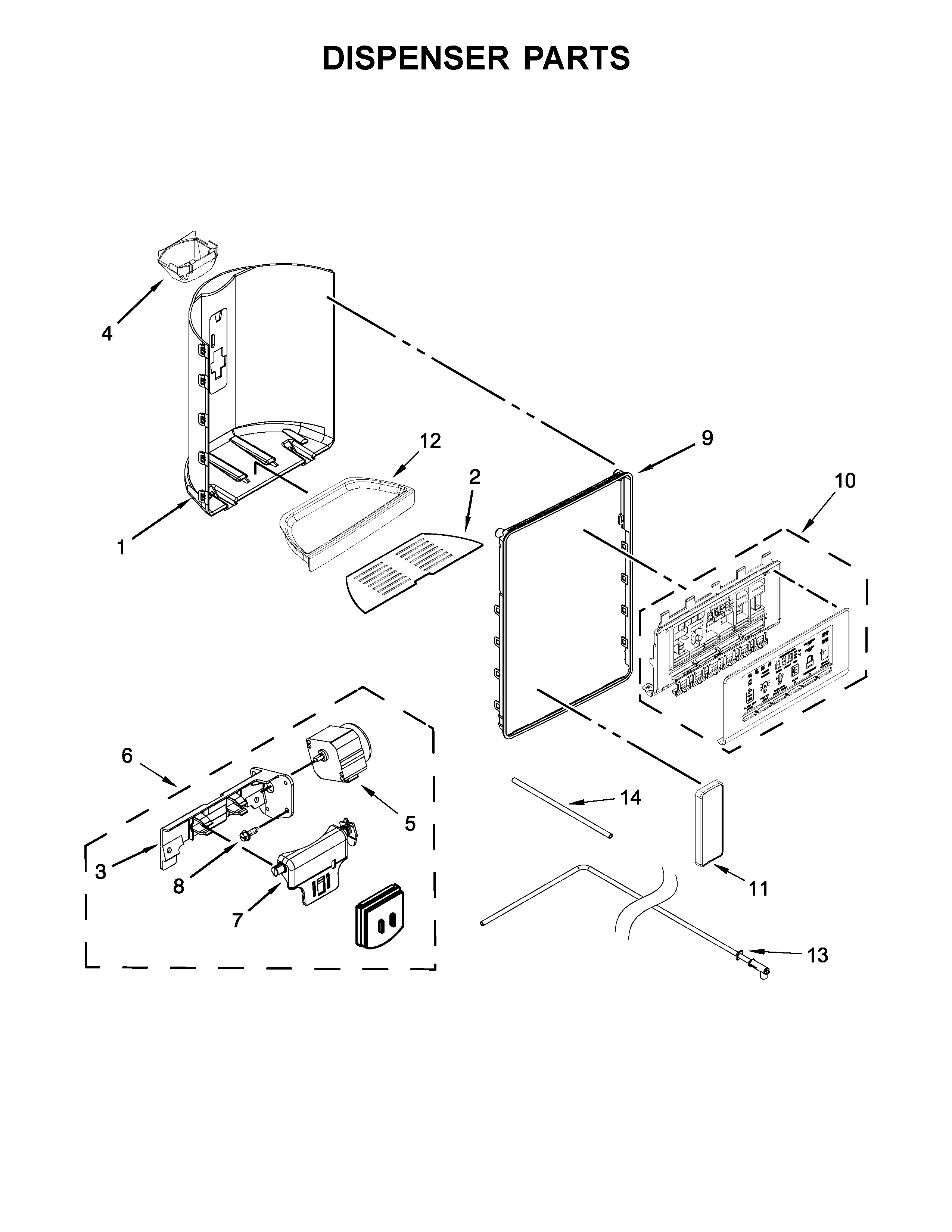 Whirlpool WRS576FIDB02 dispenser parts diagram
