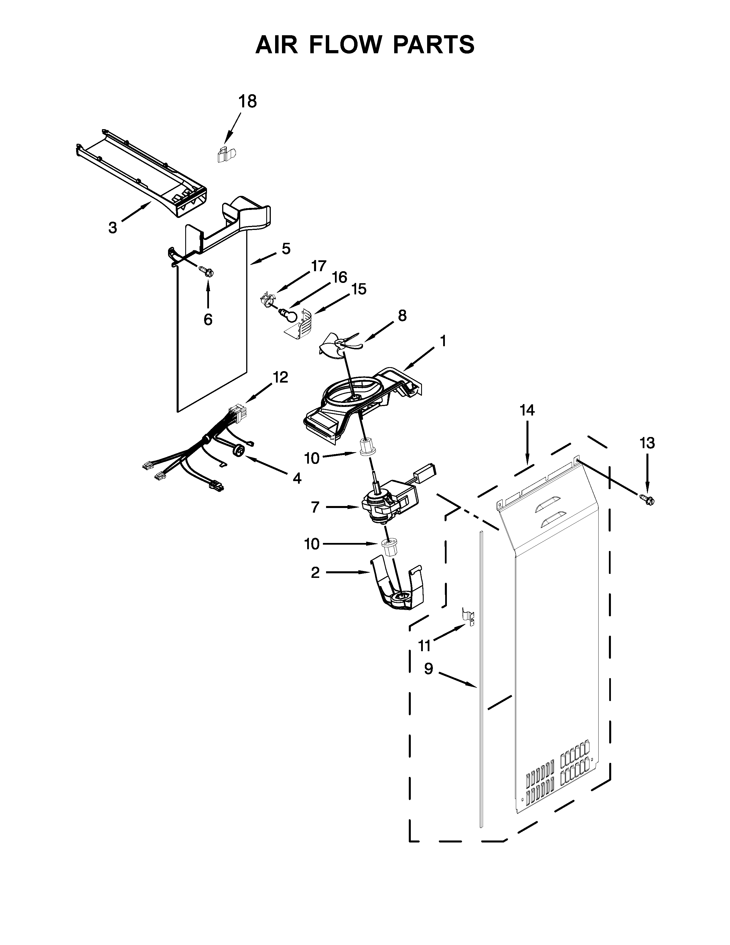 Whirlpool WRS576FIDB02 air flow parts diagram
