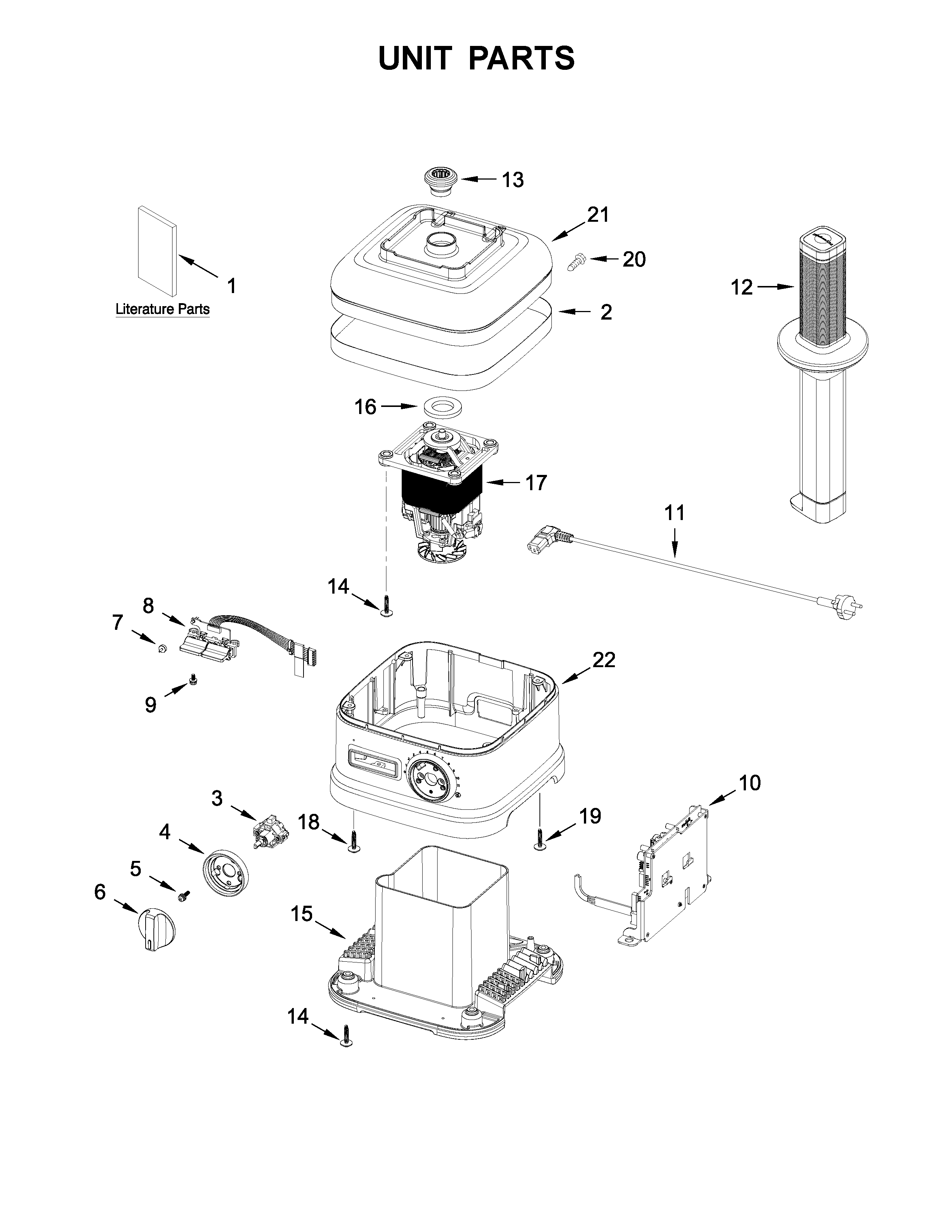 KitchenAid 5KSB8270ACA0 unit parts diagram