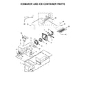 Ikea IX7DDEXGZ000 icemaker and ice container parts diagram