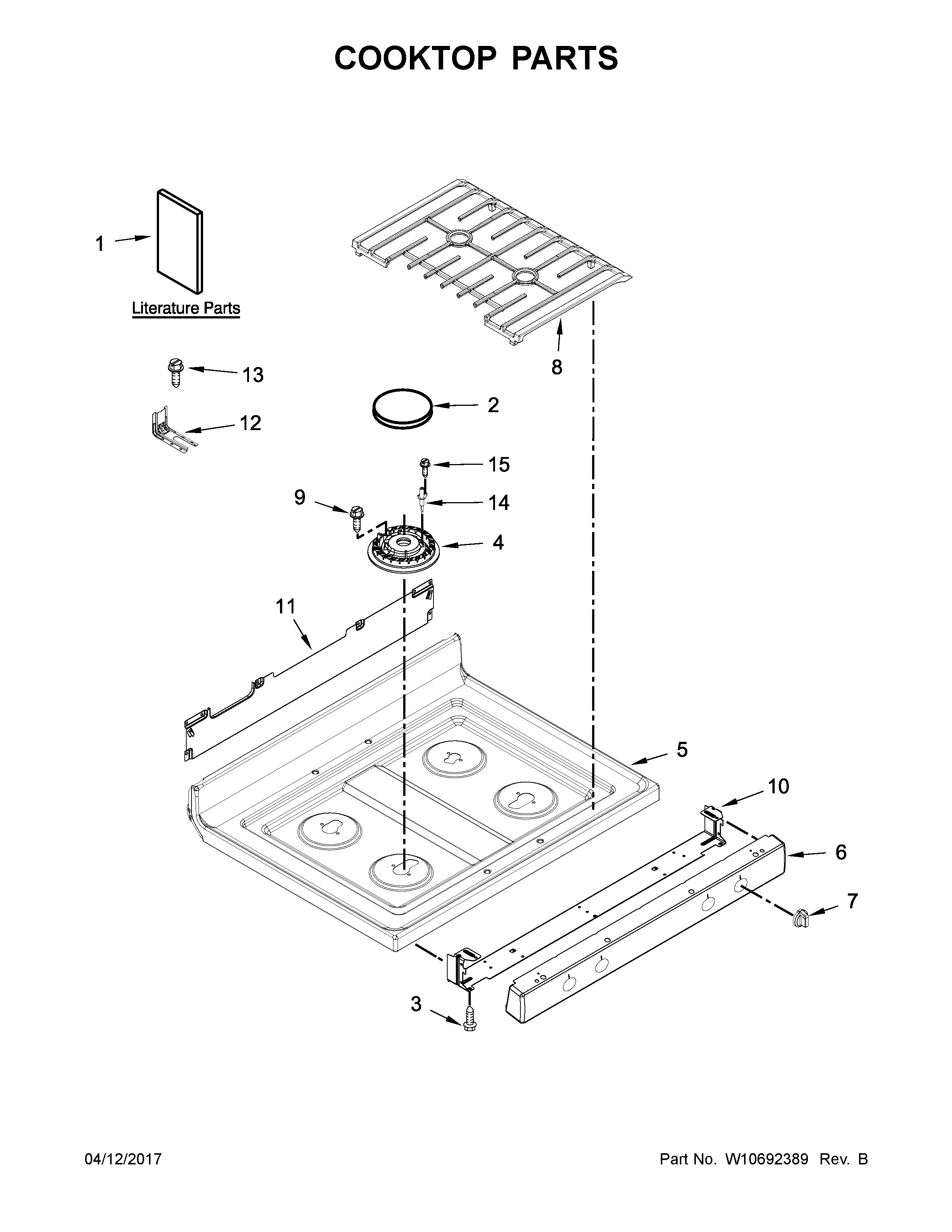 Maytag MGR8600DS0 cooktop parts diagram