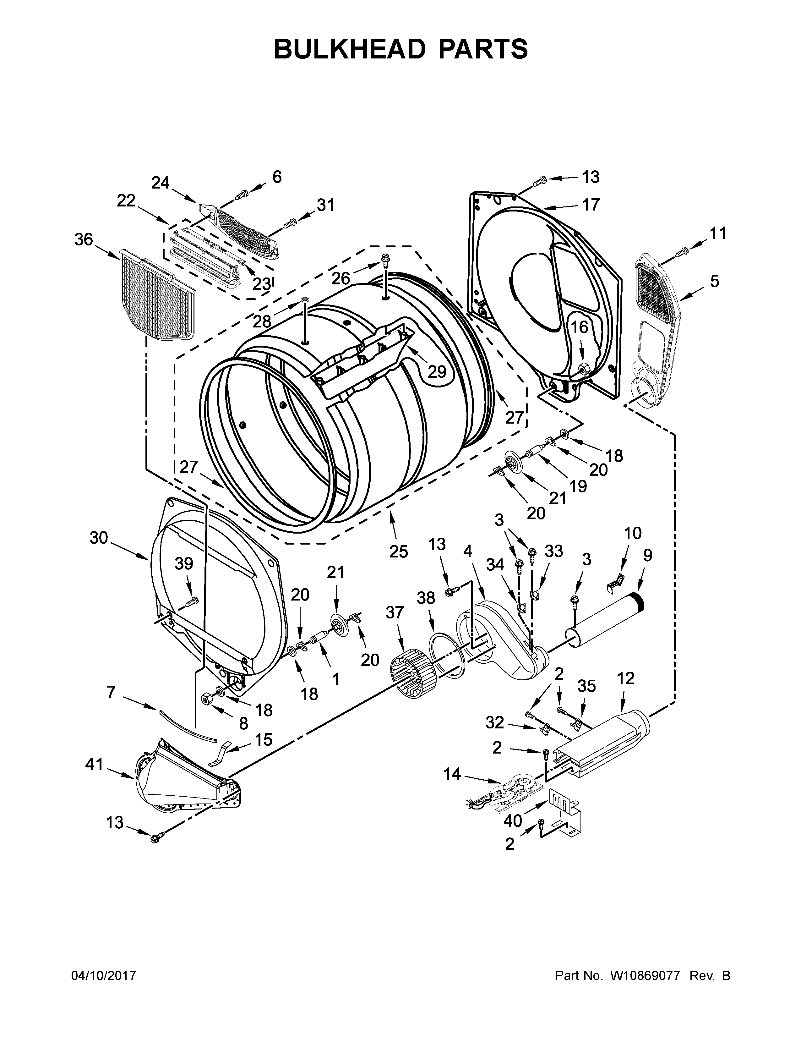 Maytag MDE20PNAGW0 bulkhead parts diagram