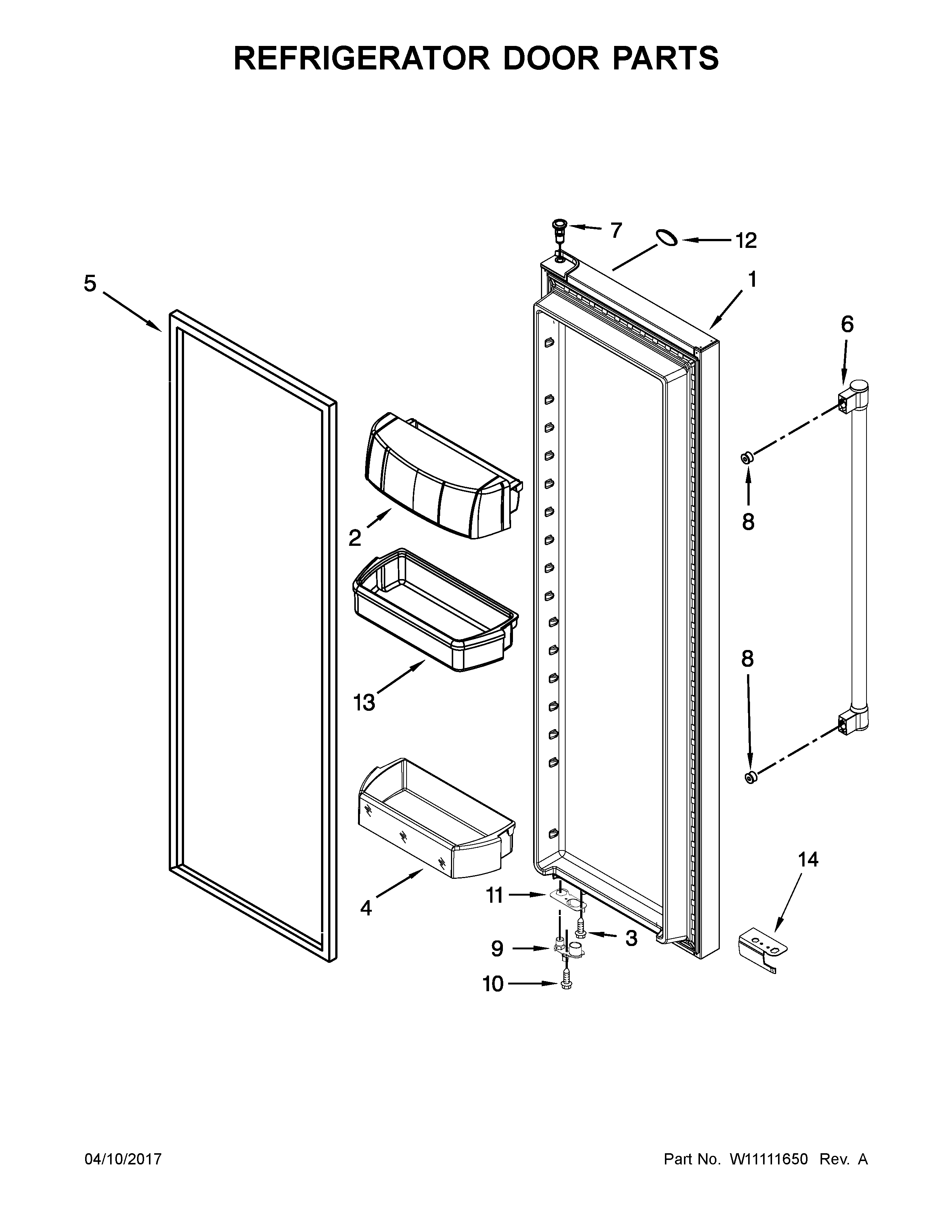 Maytag MSC21C6MEZ00 refrigerator door parts diagram