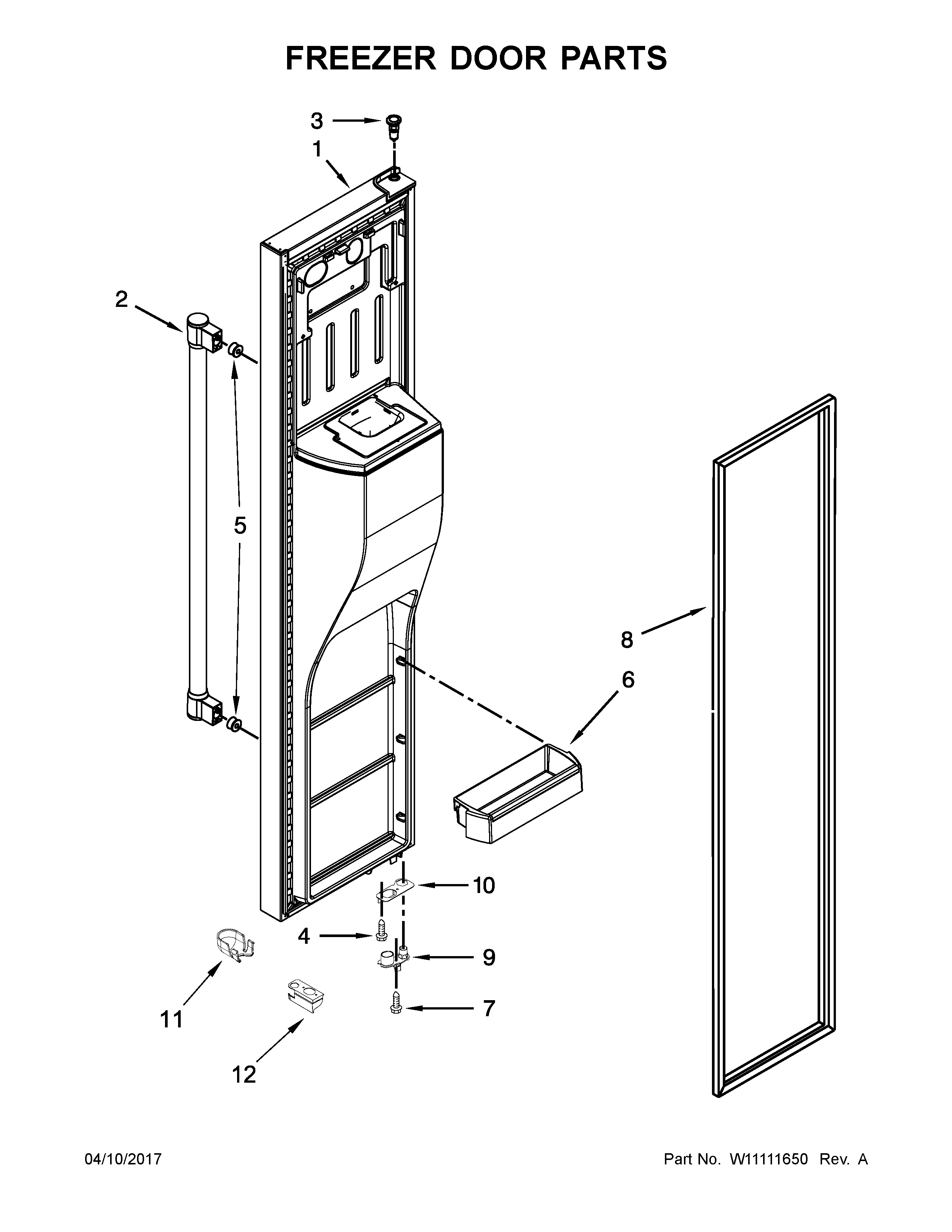 Maytag MSC21C6MEZ00 freezer door parts diagram