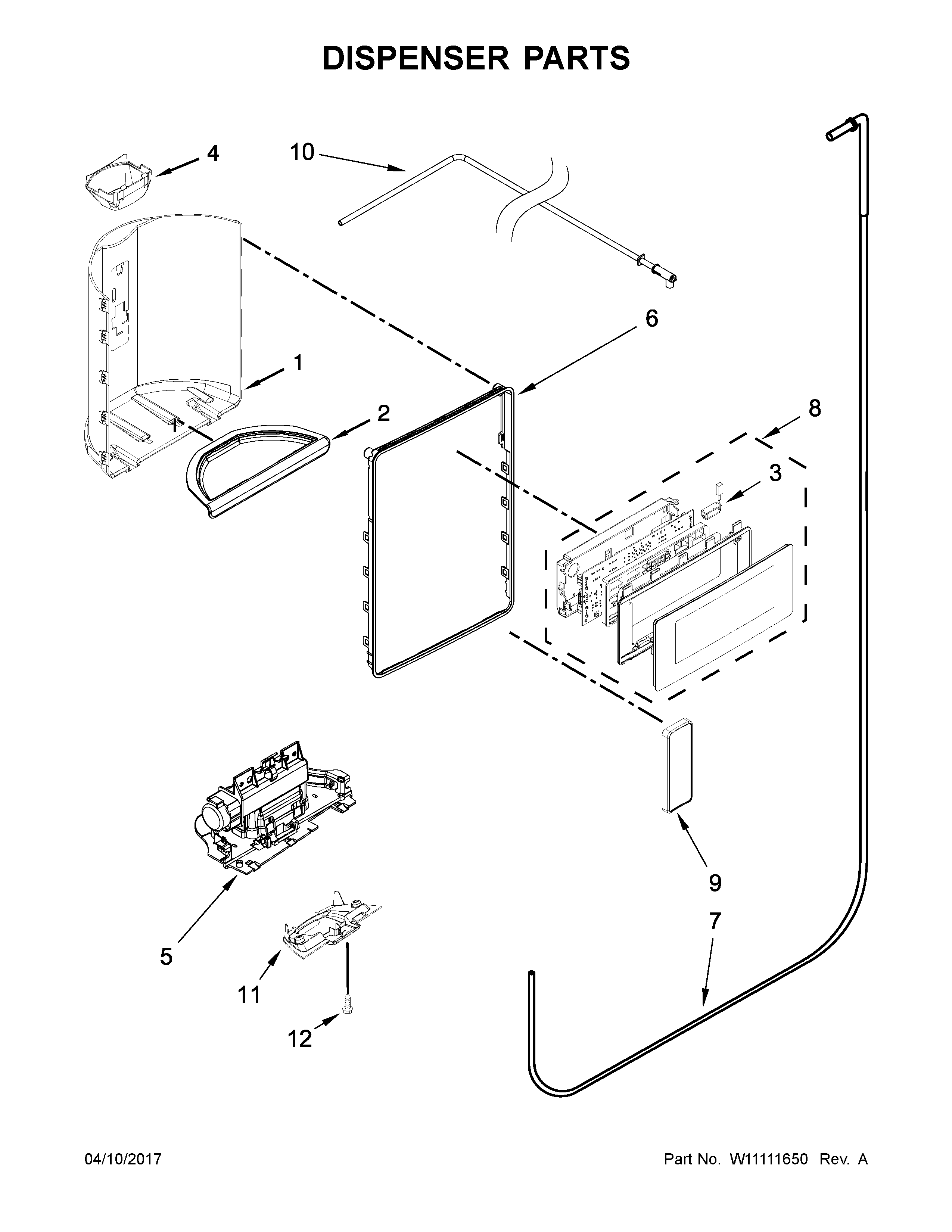 Maytag MSC21C6MEZ00 dispenser parts diagram