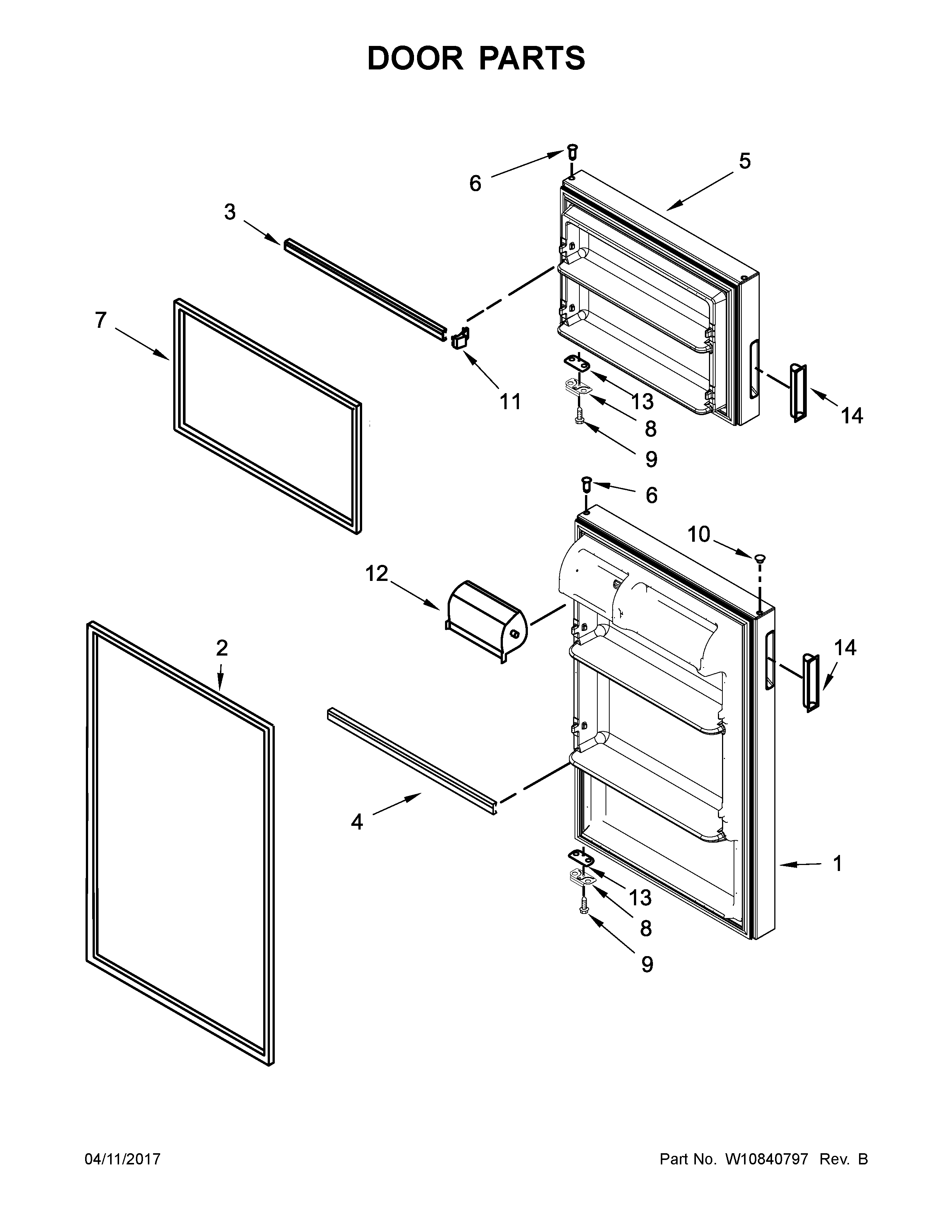 Ikea IK4TXWFDW01 door parts diagram