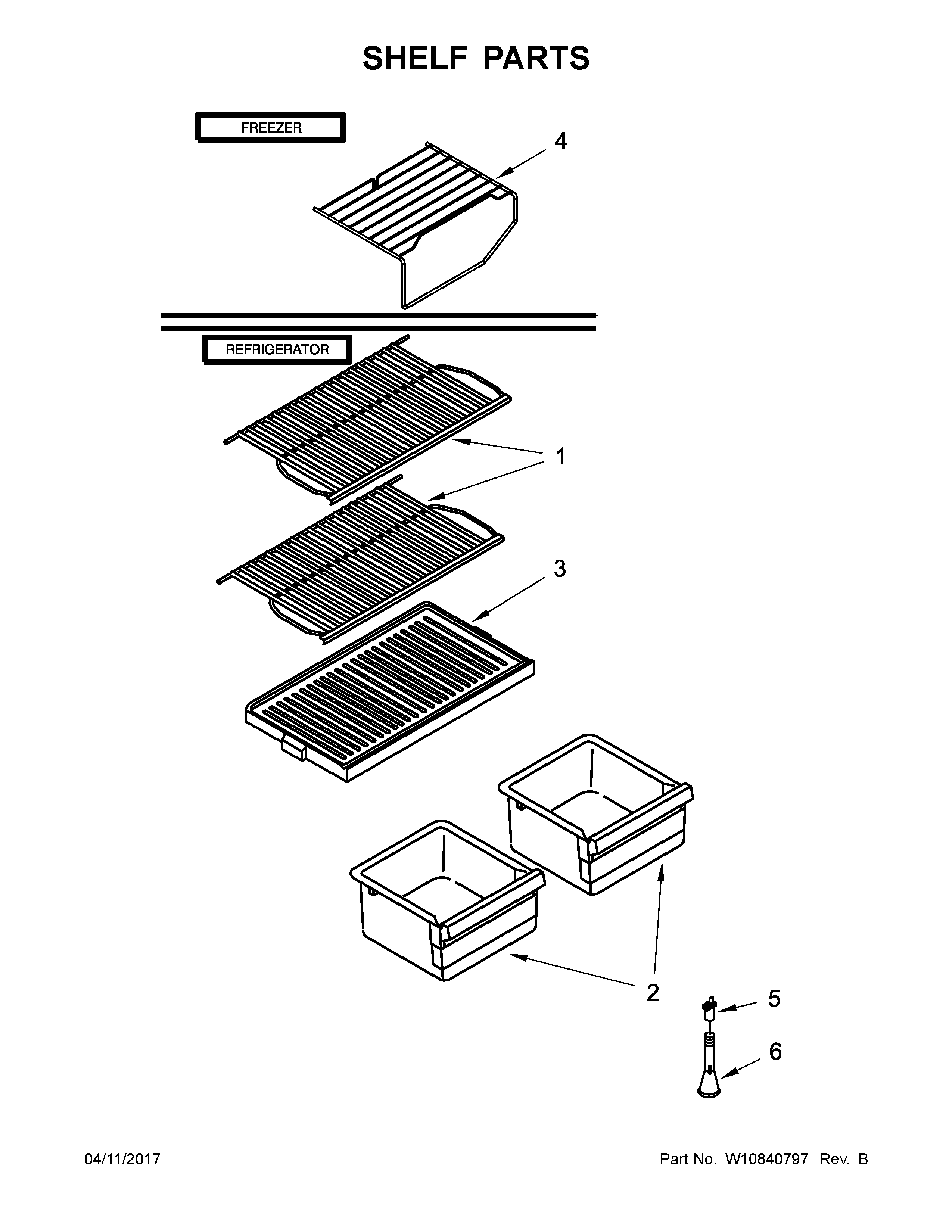 Ikea IK4TXWFDW01 shelf parts diagram