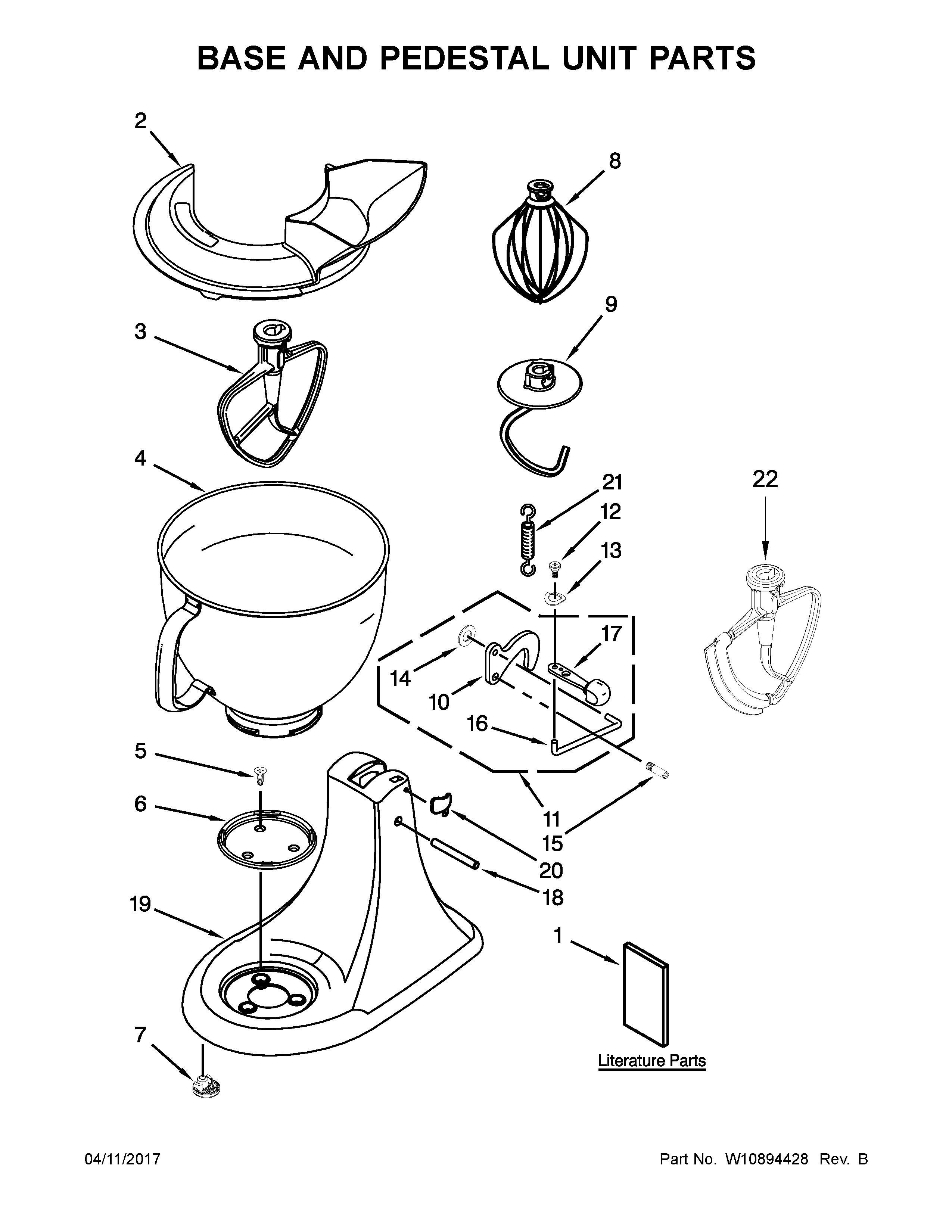 KitchenAid 5KSM175PSSMY4 base and pedestal unit parts diagram